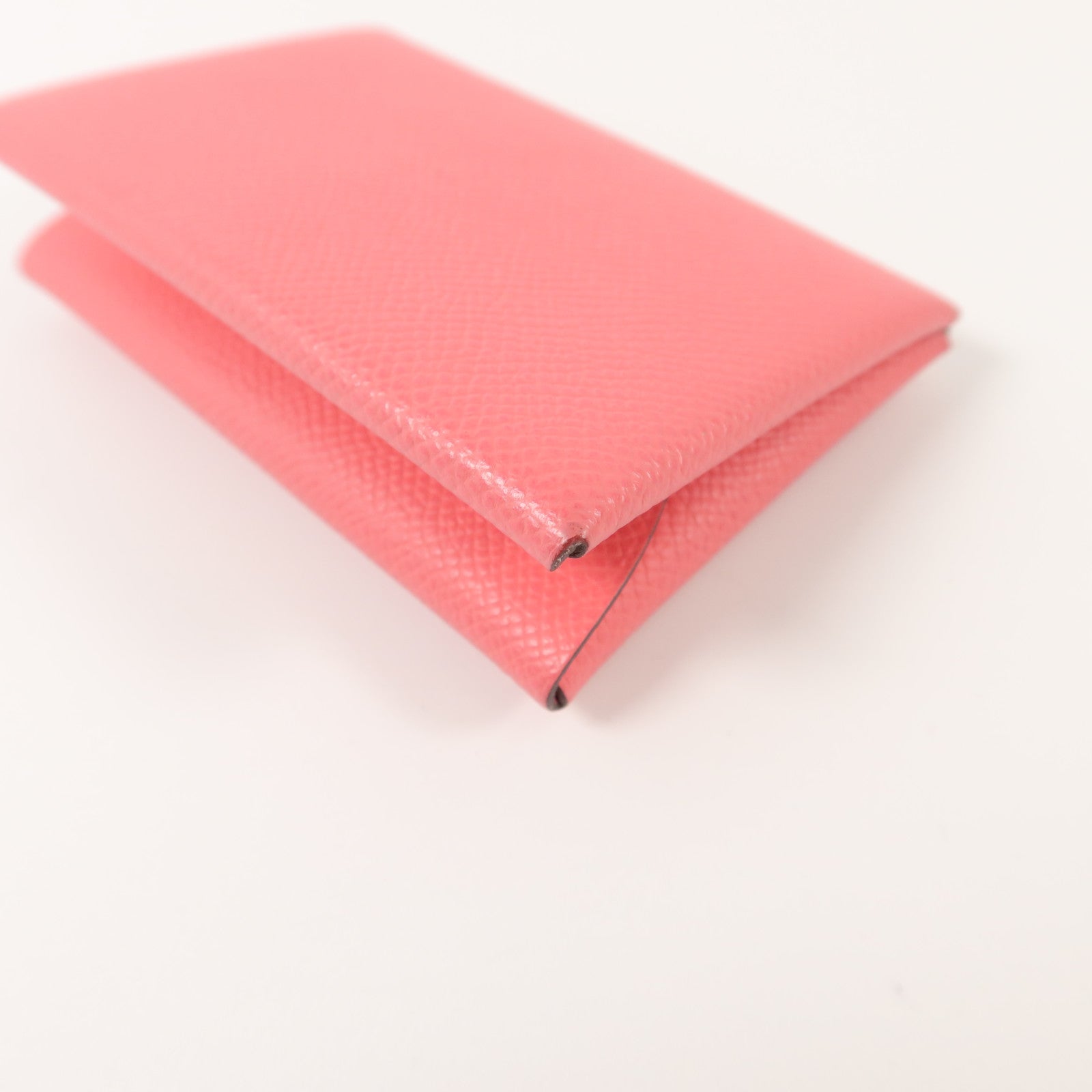 HERMES Epsom皮革Calvi Duo卡片套Rose Azalee