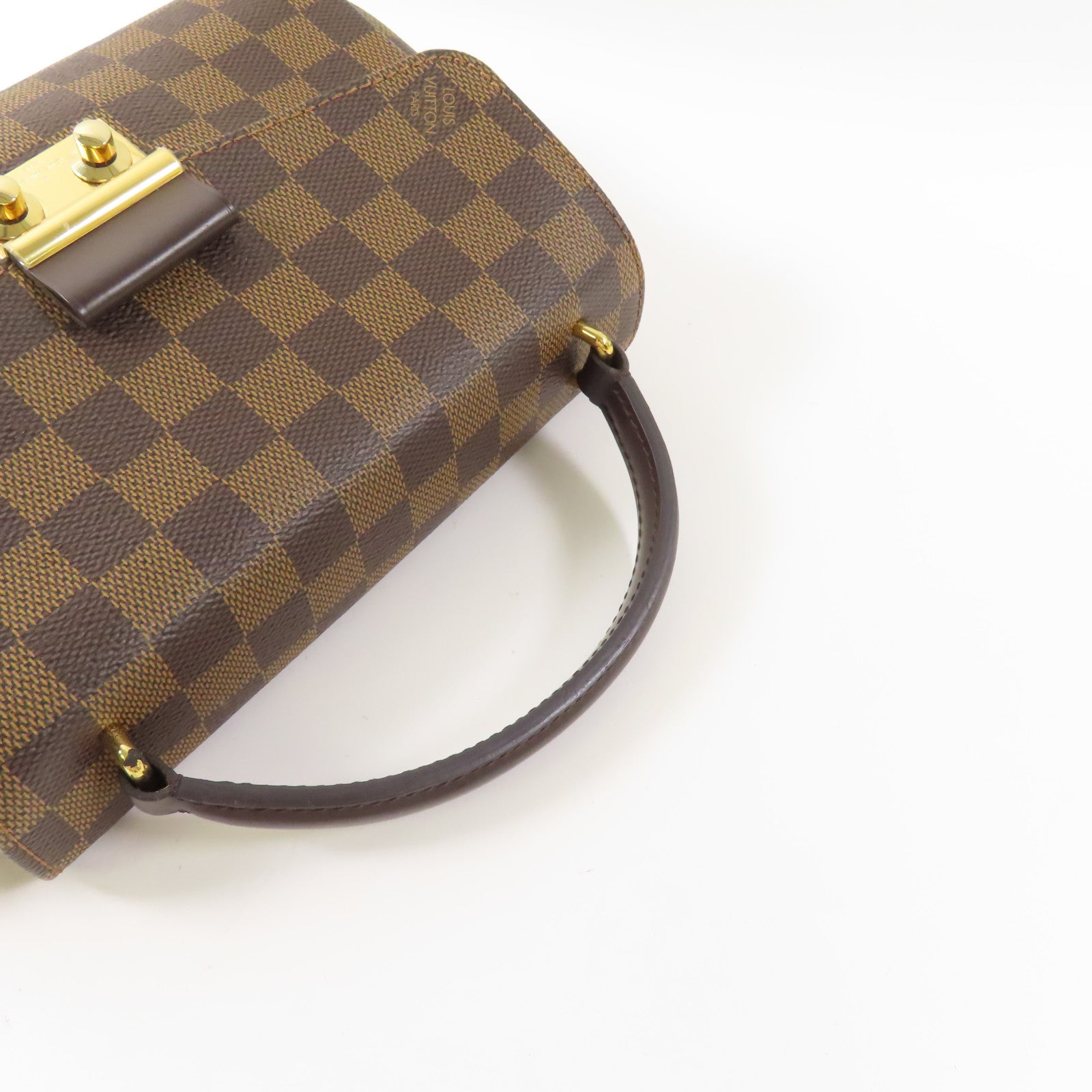 LOUIS VUITTON Damier Croisette金扣手挽袋