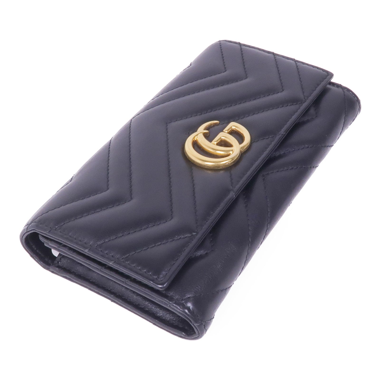 GUCCI 牛皮皮革Marmont Long Wallet金扣長錢包