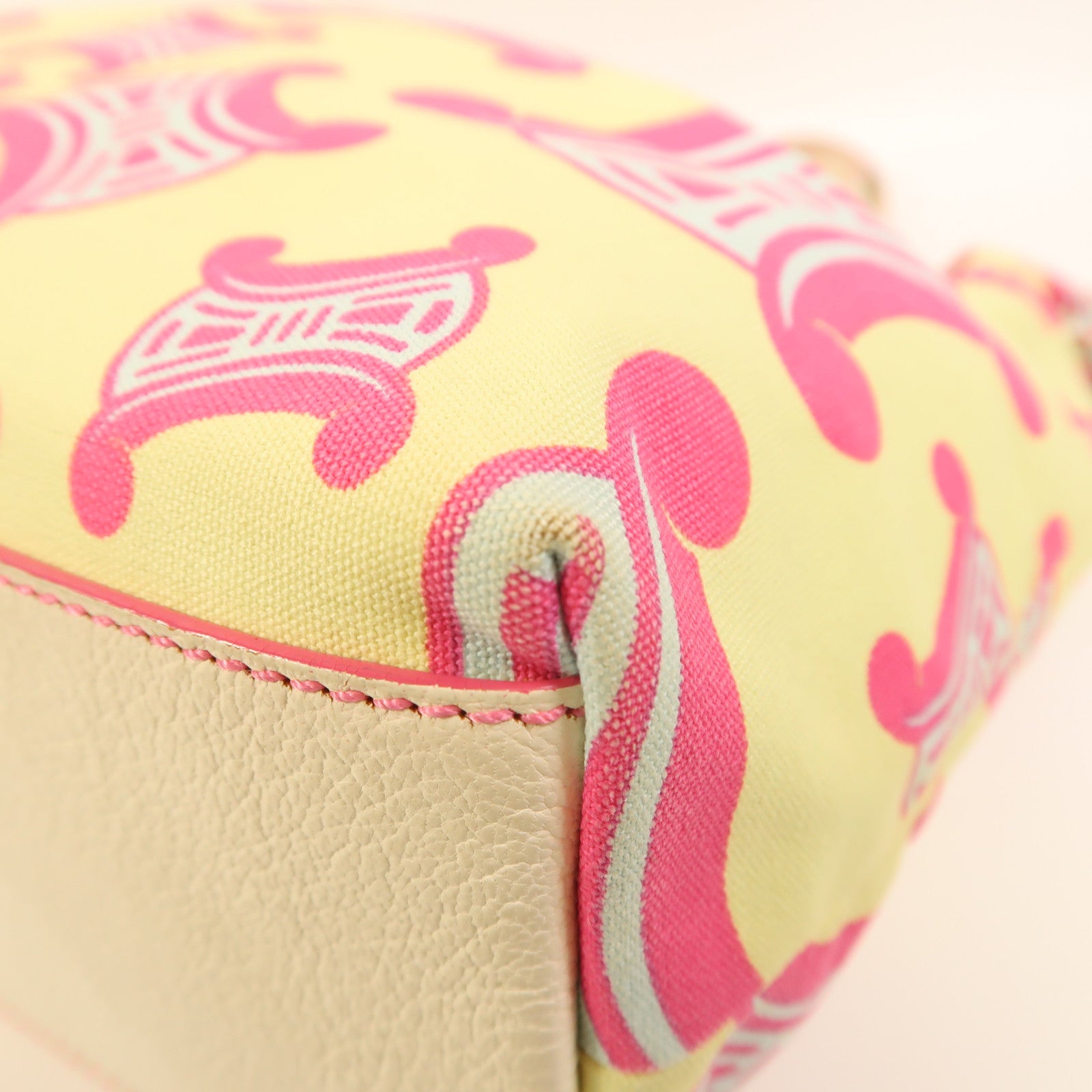 CELINE 帆布Macadam Tote銀扣肩背袋