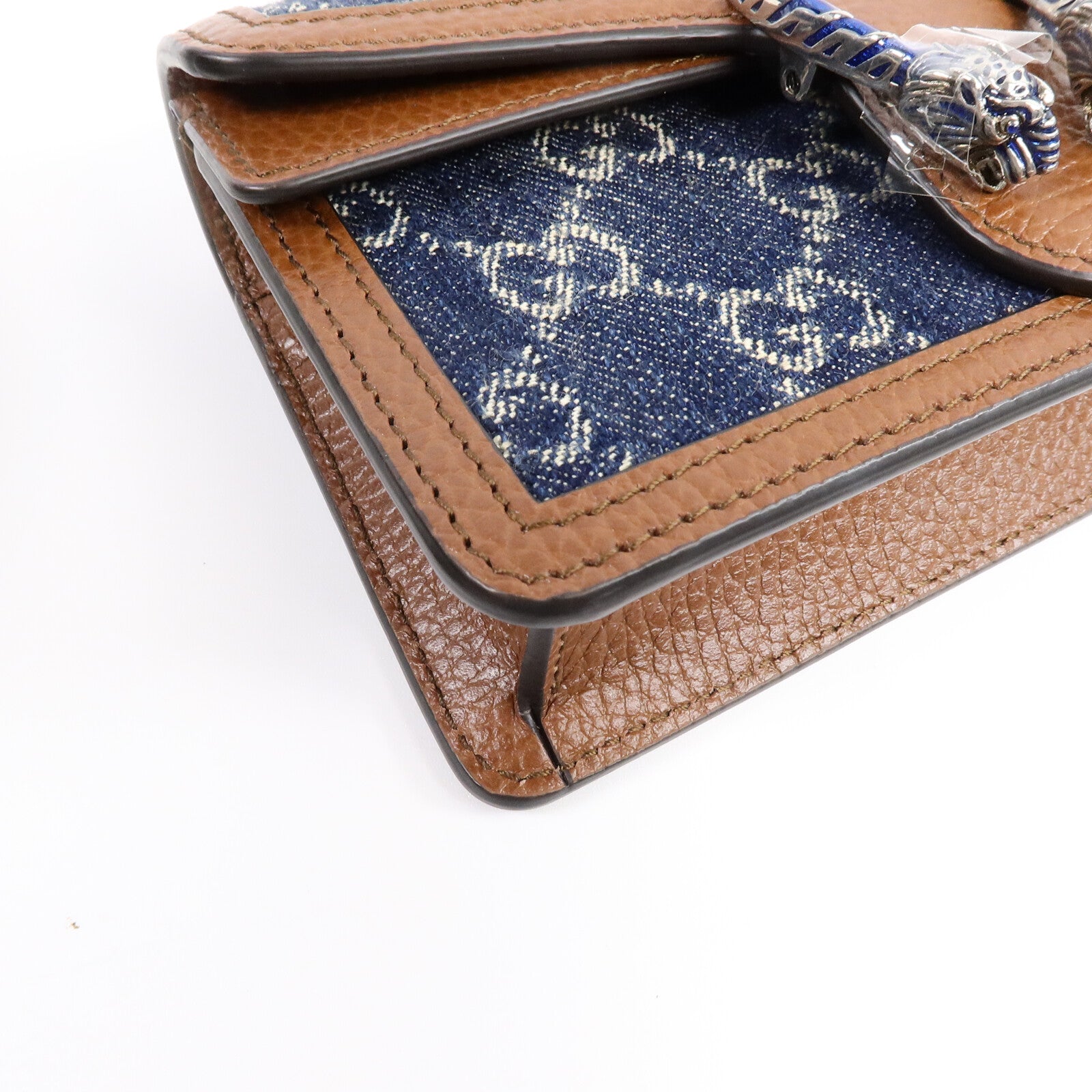 GUCCI 牛仔布Dionysus Super Mini鏈帶肩背袋
