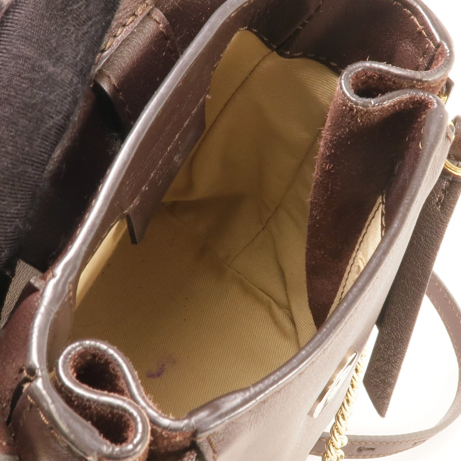 Chloe 牛皮皮革/麂皮皮革Faye Backpack金扣背包肩背兩用袋