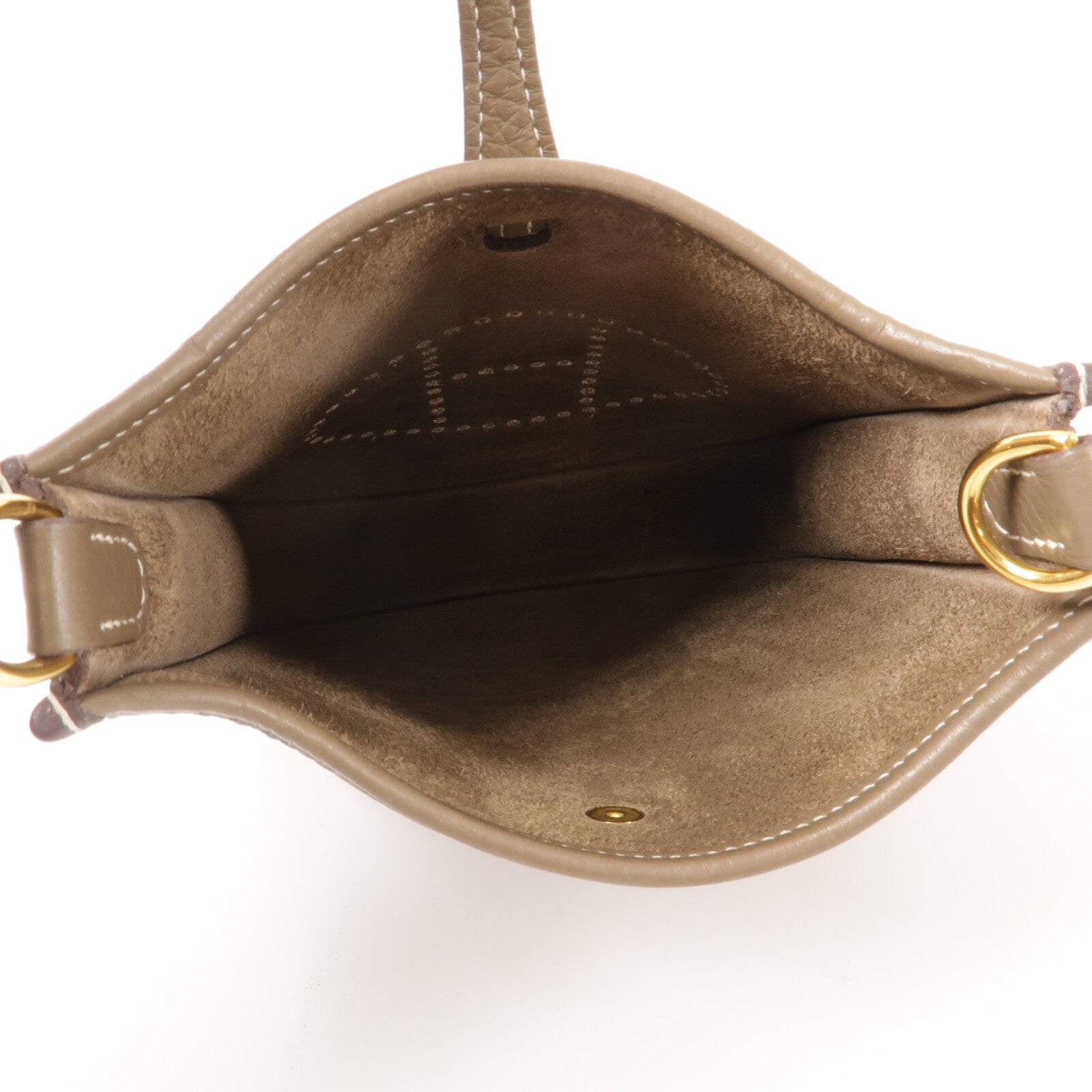 HERMES Clemence皮革Evelyne TPM肩背袋Etoupe