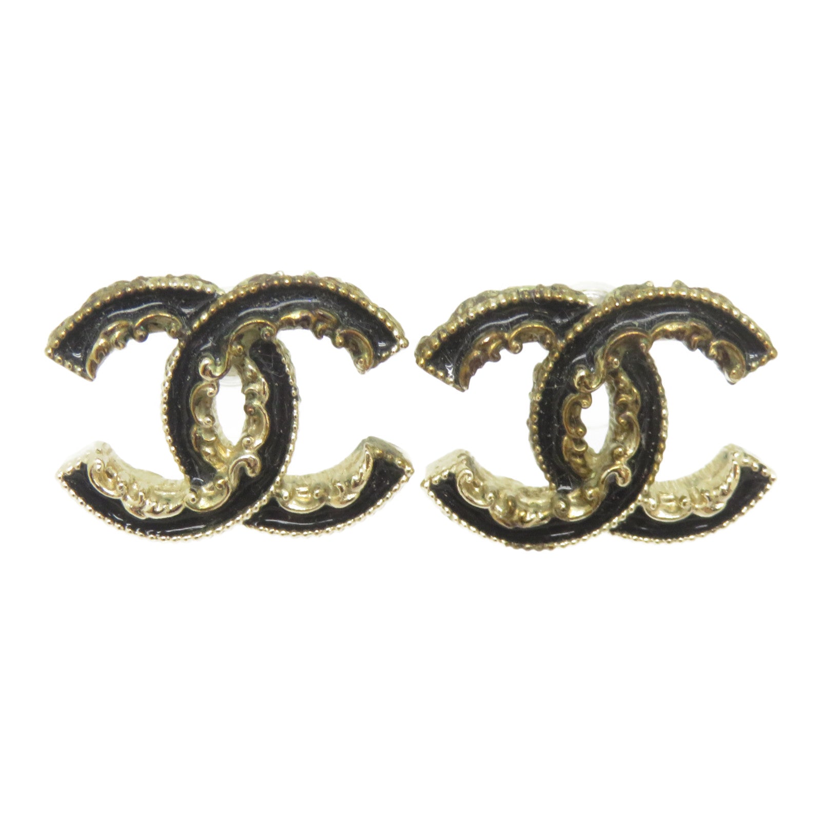 CHANEL 金屬Earrings耳環金色/黑色