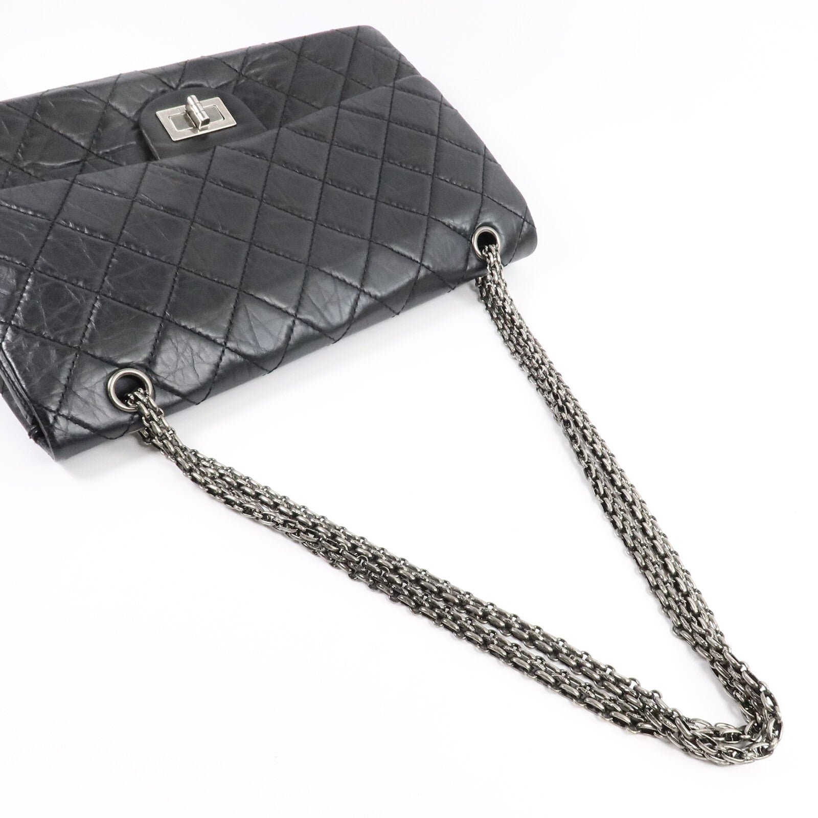 CHANEL 牛皮皮革Chanel 2.55 Large鏈帶肩背袋