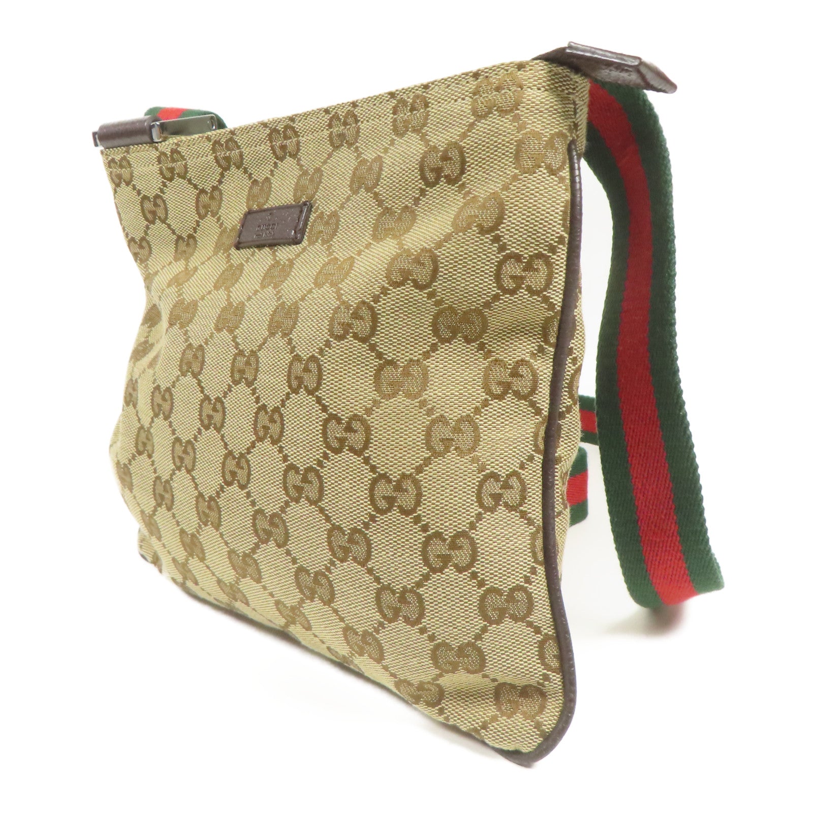 GUCCI 帆布Shoulder Bag銀扣肩背袋