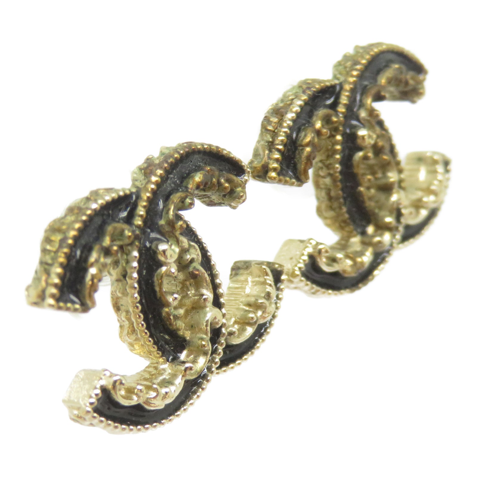 CHANEL 金屬Earrings耳環金色/黑色
