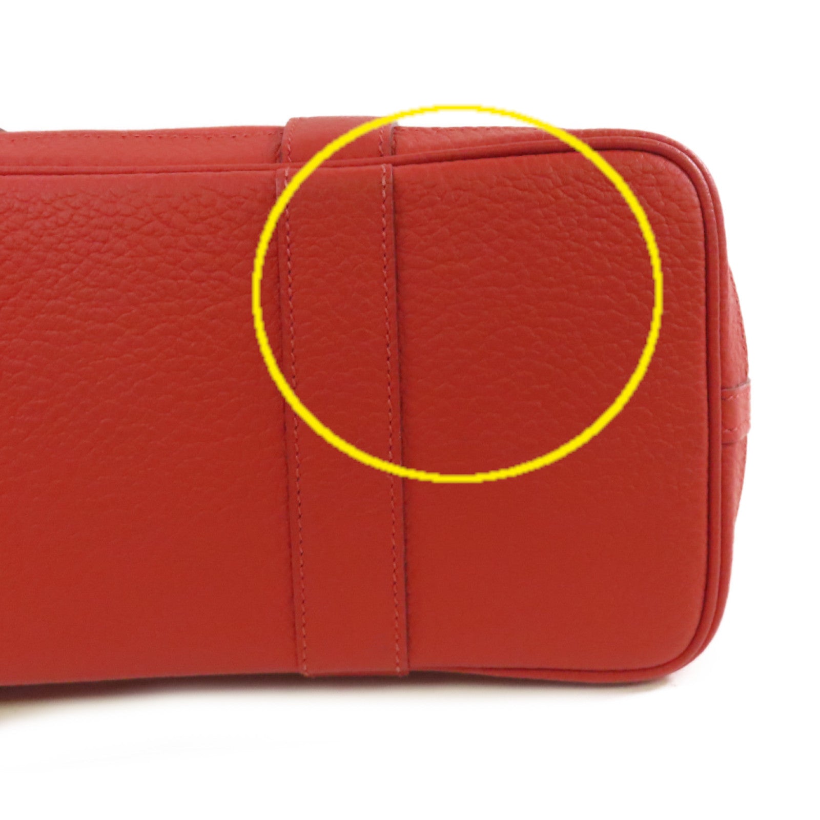 HERMES 【激減優惠】帆布Garden Party TPM Tote Bag銀扣手挽袋紅色
