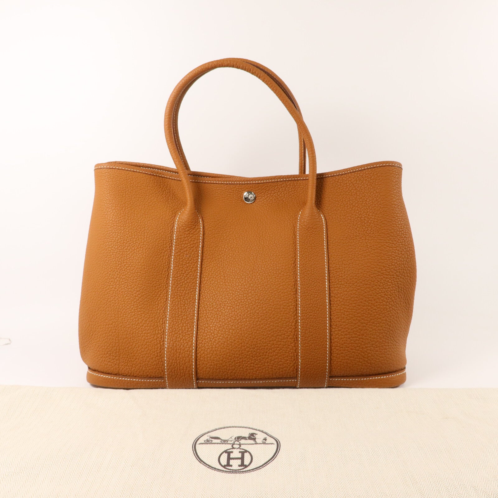 HERMES Negonda皮革Garden Party PM手挽袋Gold