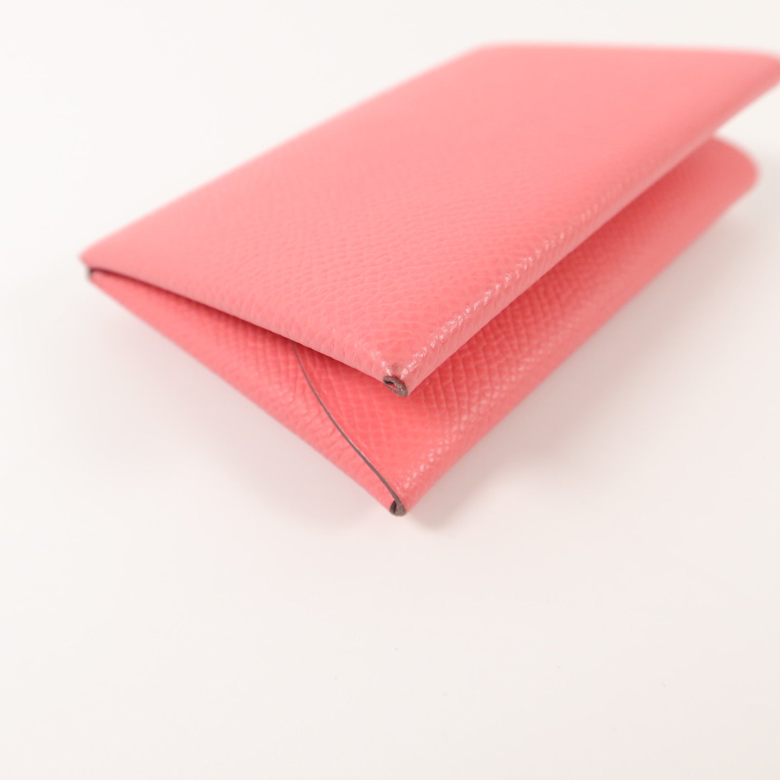 HERMES Epsom皮革Calvi Duo卡片套Rose Azalee