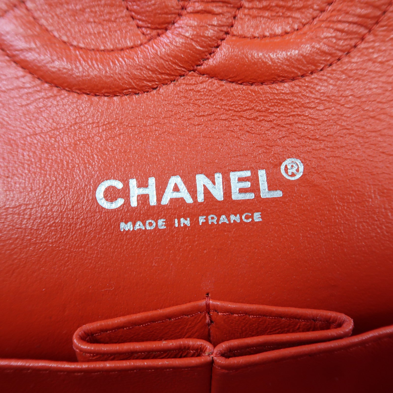 CHANEL 【激減優惠】菱格牛皮皮革Chain Shoulder銀扣鏈帶肩背袋紅色