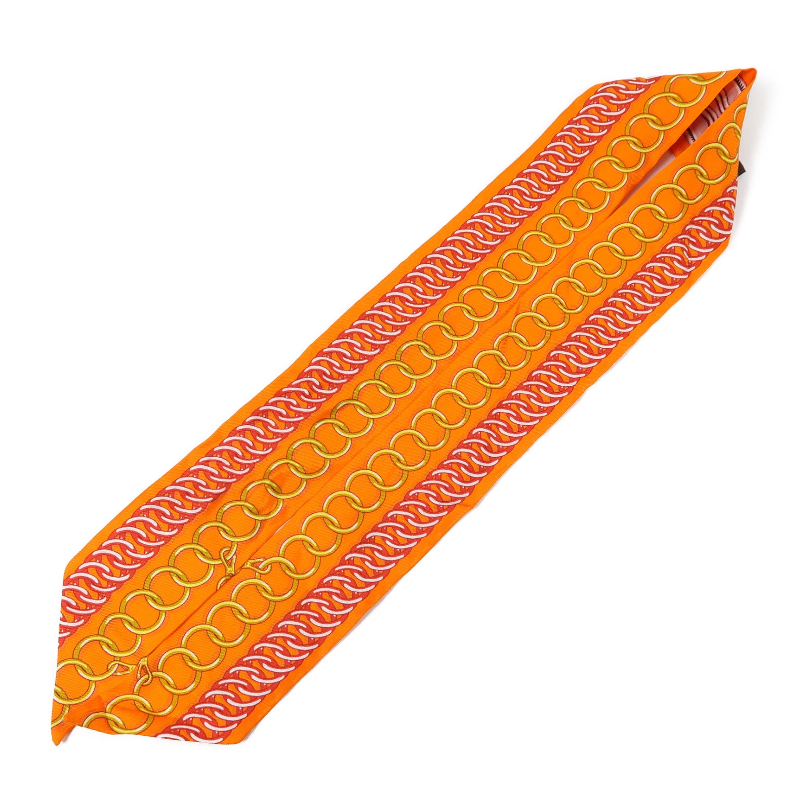 HERMES 【激減優惠】絲質Scarf絲巾橙色/粉紅色/金色