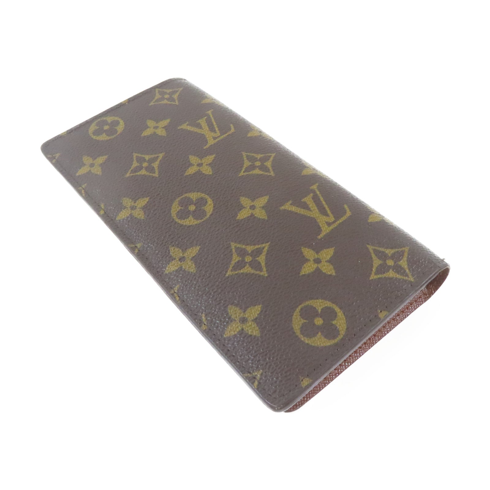 LOUIS VUITTON Monogram Brazza Long Wallet金扣長錢包啡色