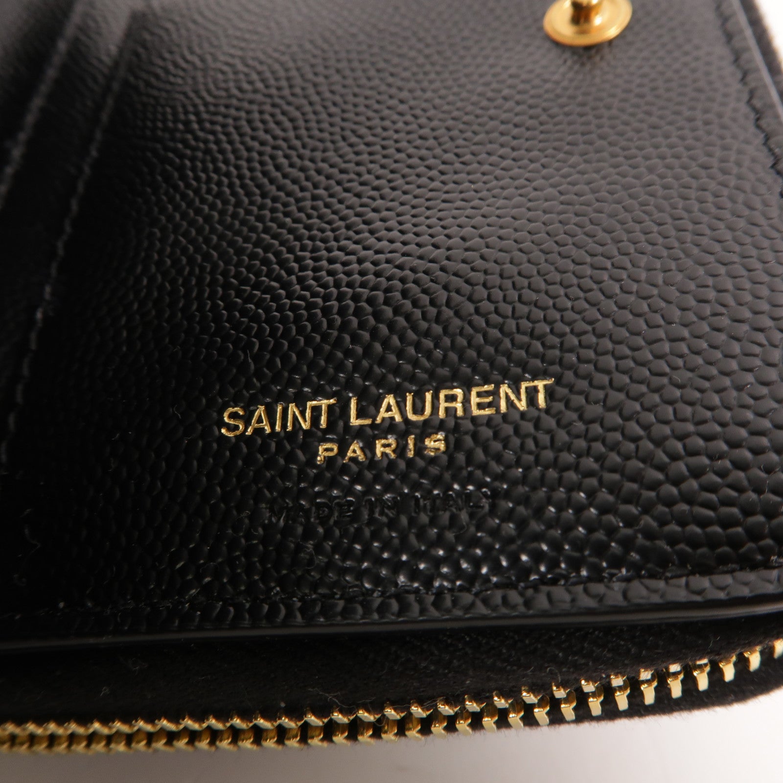 SAINT LAURENT 牛皮皮革Zip Round Wallet錢包