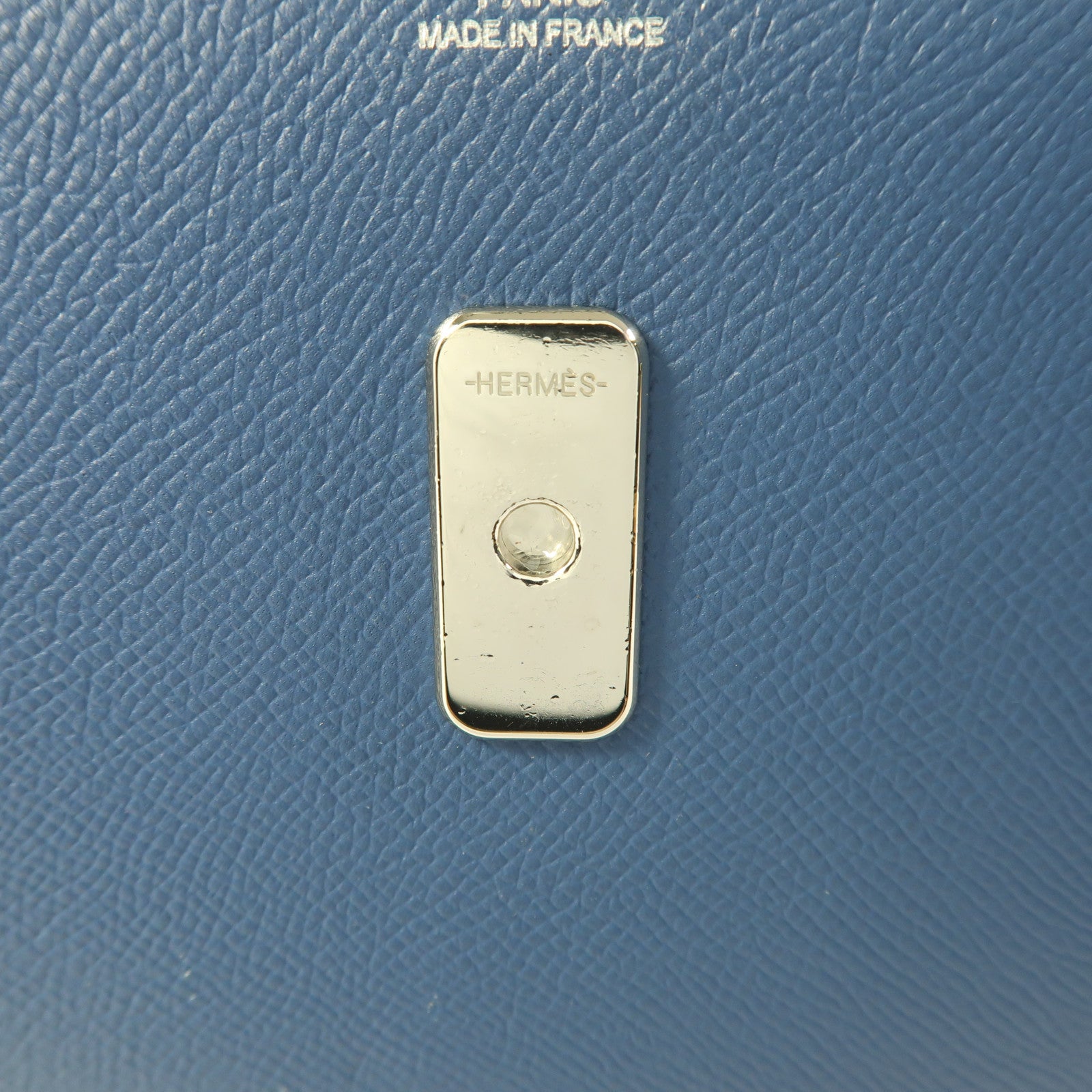 HERMES PHW Harnais Shoulder Bag Veau Epsom Swift Leather Colvert Blue