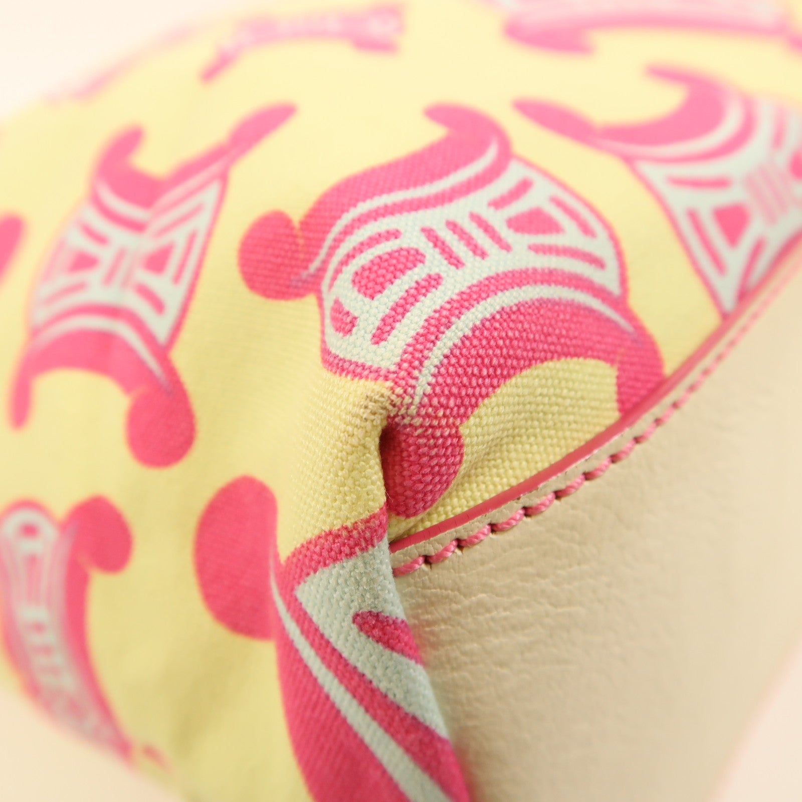 CELINE 帆布Macadam Tote銀扣肩背袋