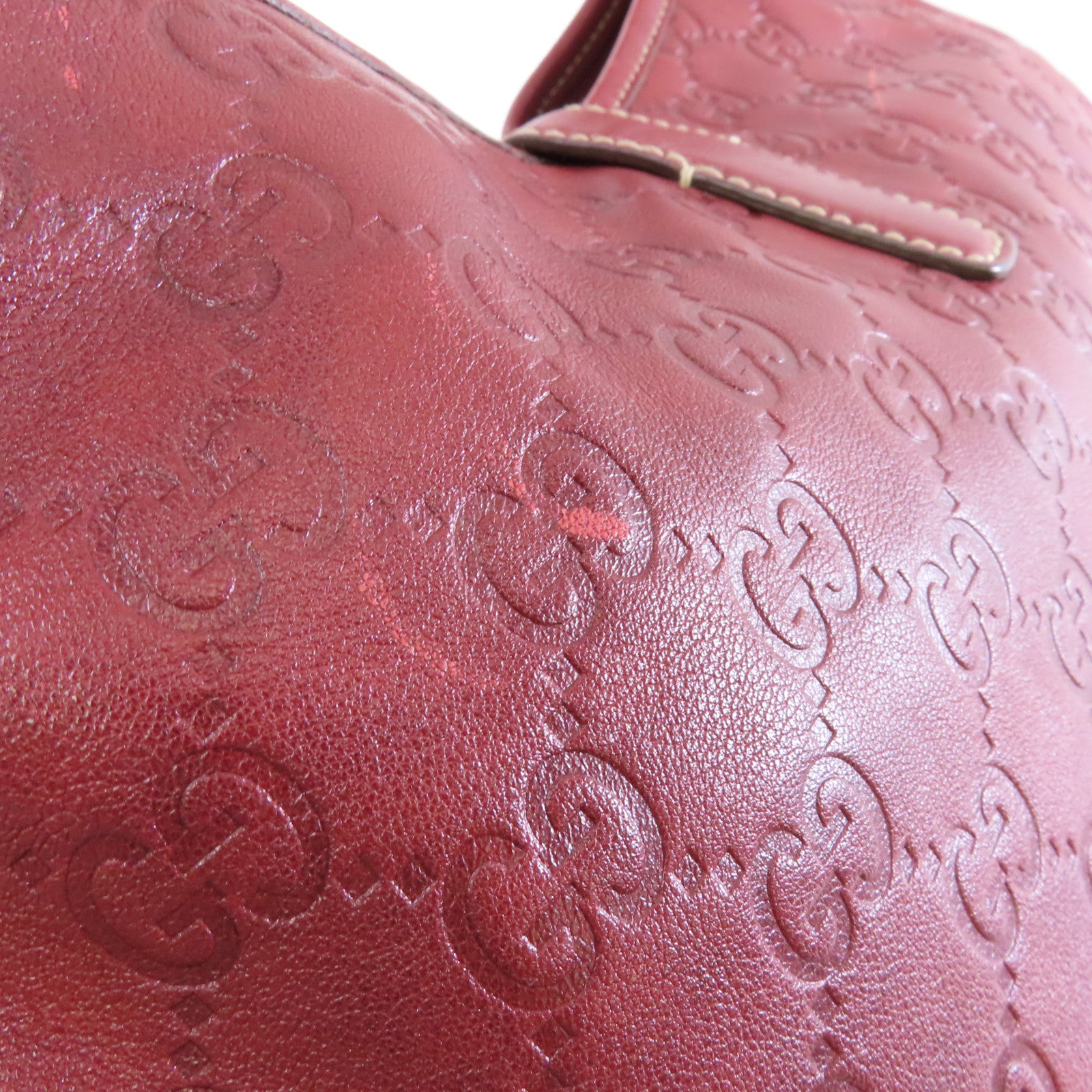 GUCCI 牛皮皮革Shoulder Bag金扣肩背袋紅色