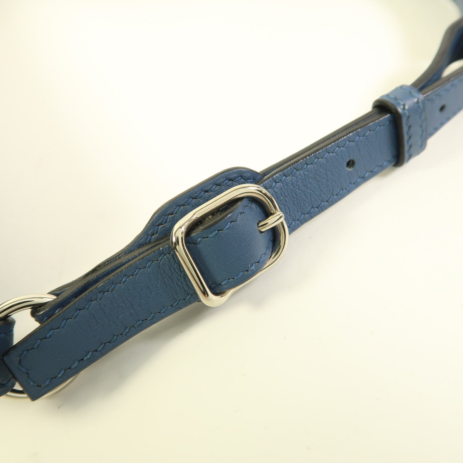 HERMES PHW Harnais Shoulder Bag Veau Epsom Swift Leather Colvert Blue