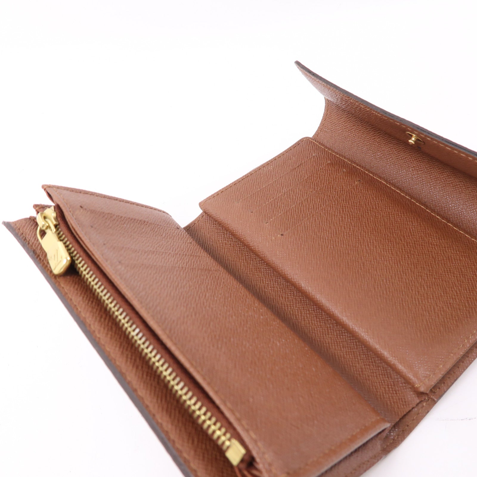 LOUIS VUITTON Monogram Portefeuille Alexandra金扣錢包啡色