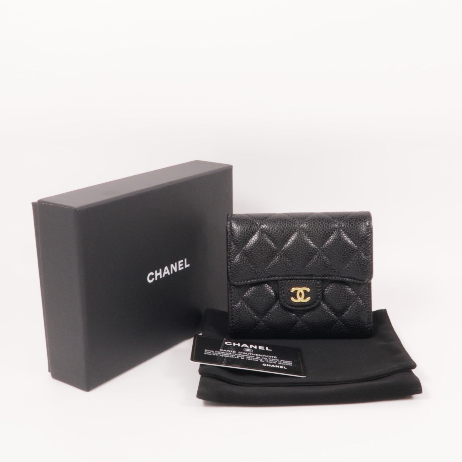 CHANEL 牛皮皮革Classic Small Flap Wallet金扣錢包