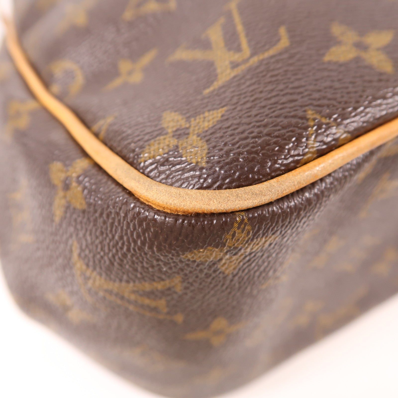 LOUIS VUITTON Monogram Batignolles金扣肩背袋棕色