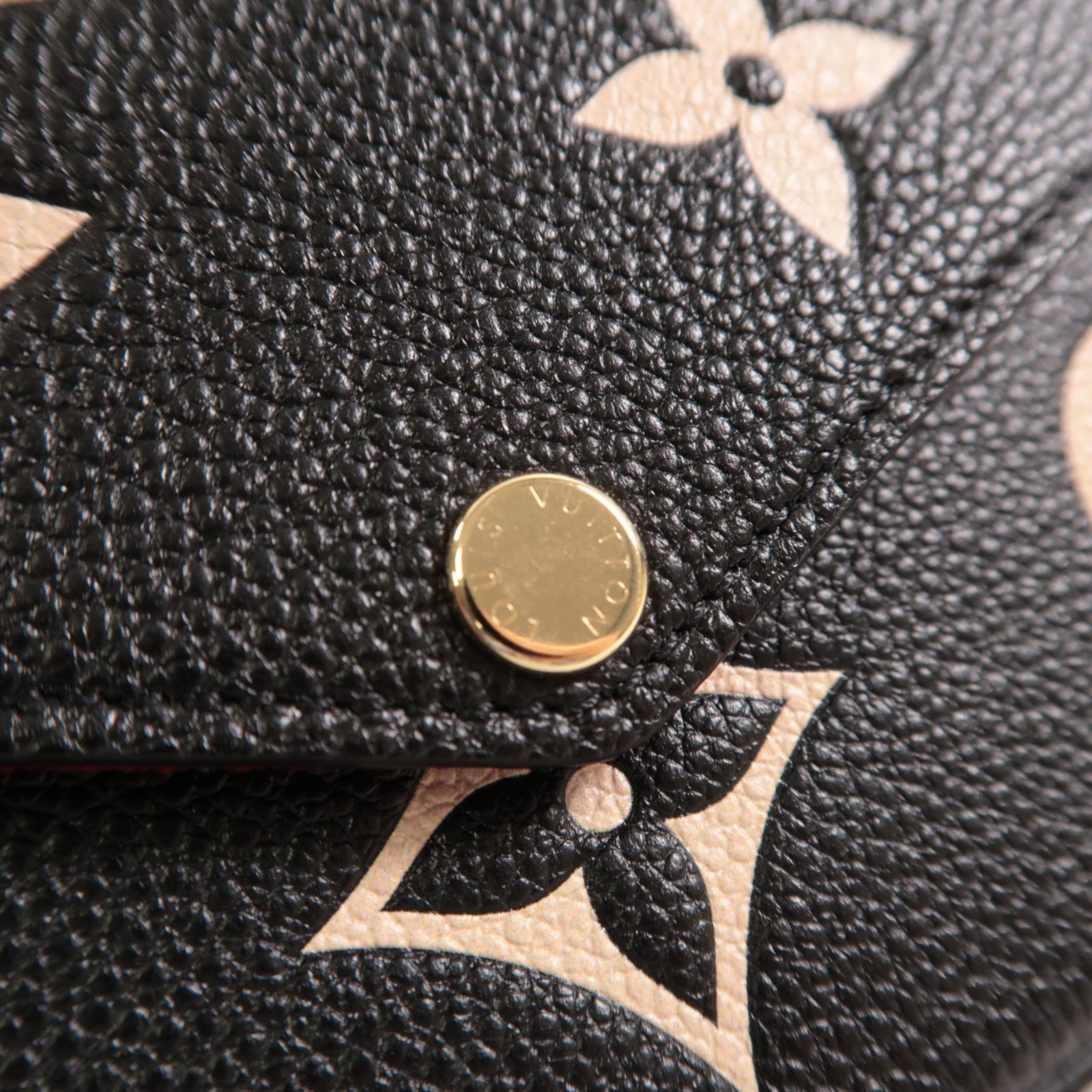 LOUIS VUITTON Monogram Empreinte Felicie Pochette鏈帶肩背袋黑色/米色