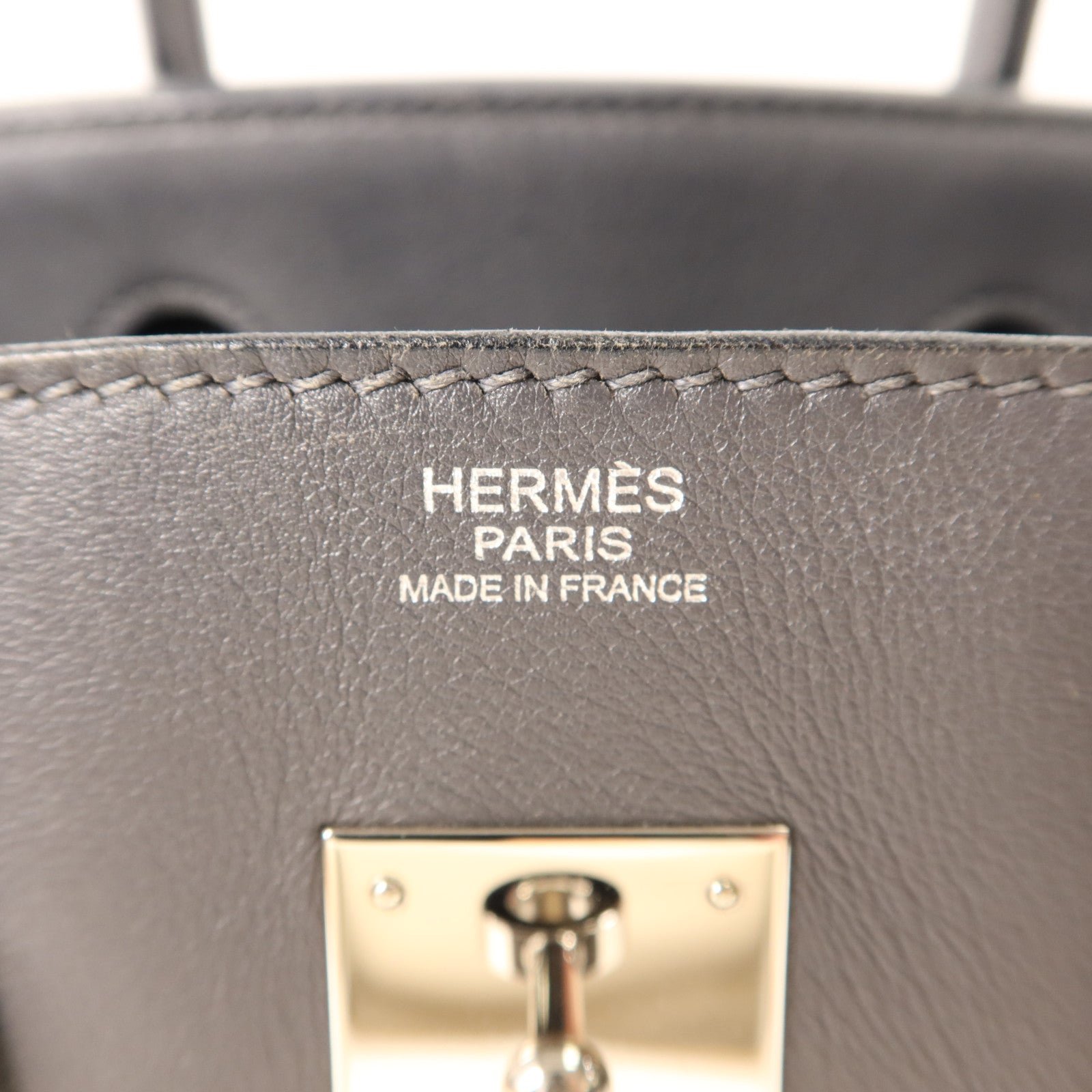 HERMES Swift皮革Birkin 30銀扣手挽袋Graphite