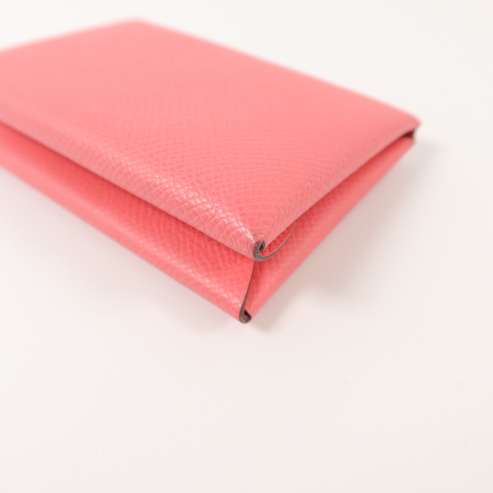 HERMES Epsom皮革Calvi Duo卡片套Rose Azalee
