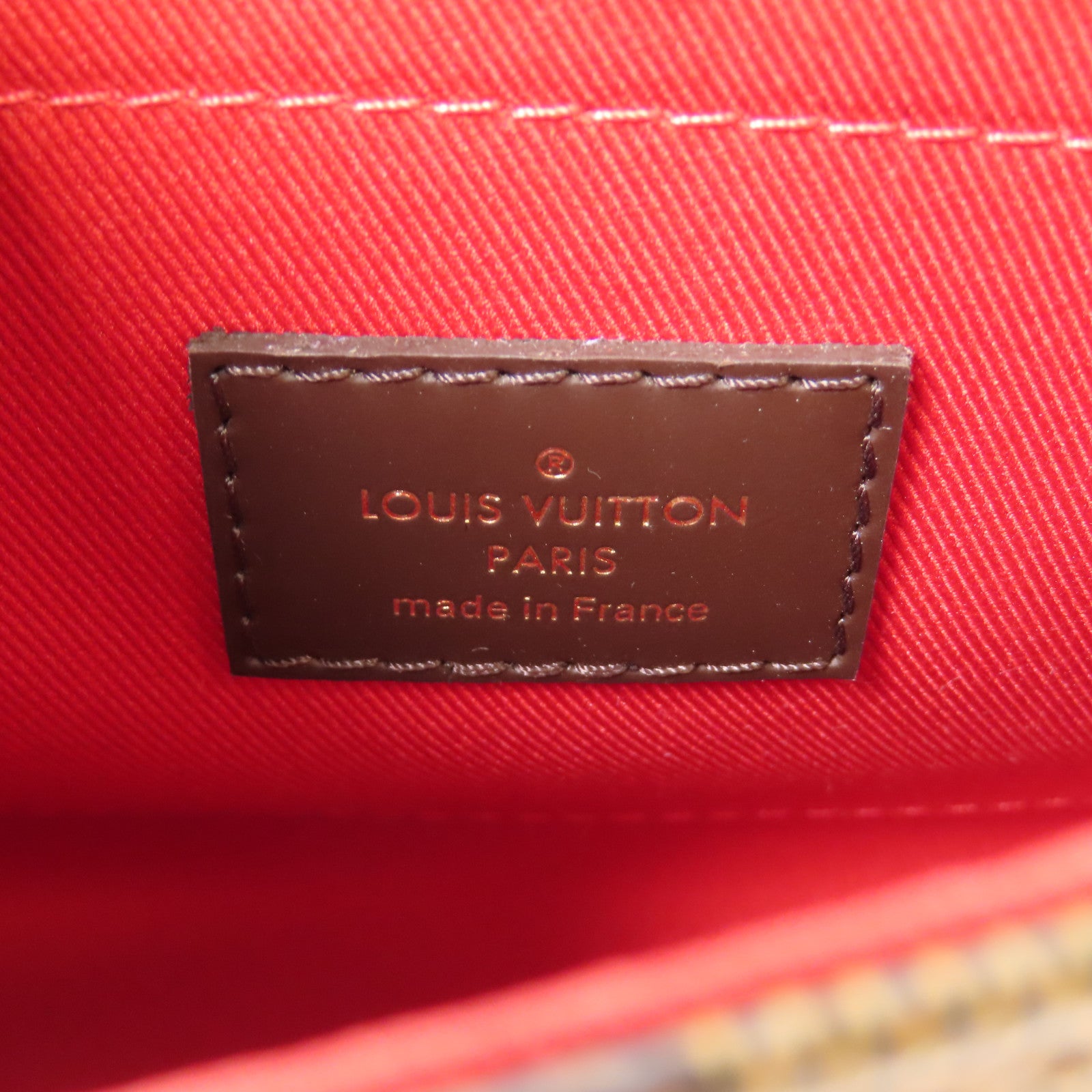 LOUIS VUITTON Damier Croisette金扣手挽袋