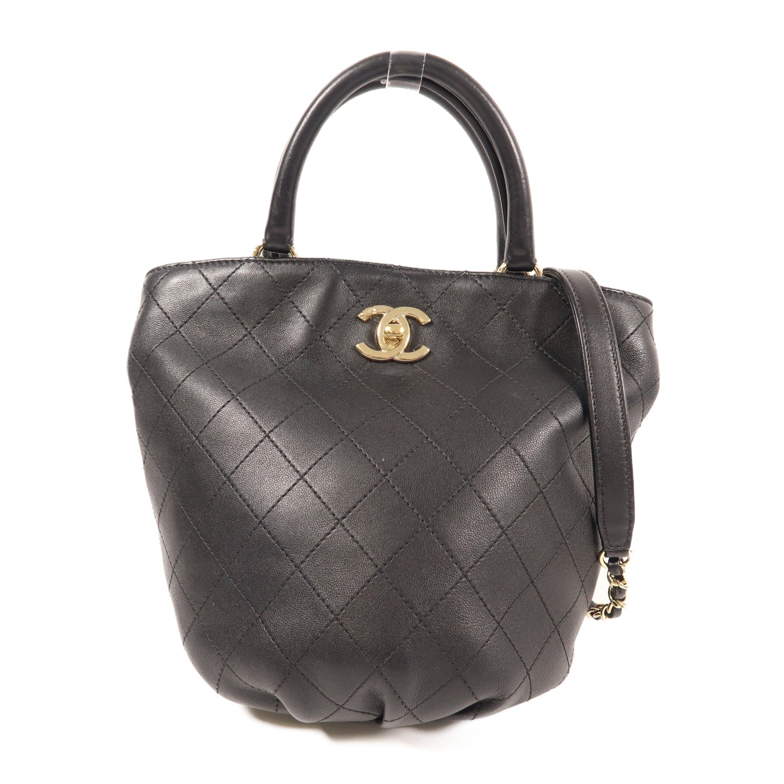 CHANEL 【激減優惠】牛皮皮革2 Way Shoulder金扣手挽肩背兩用袋