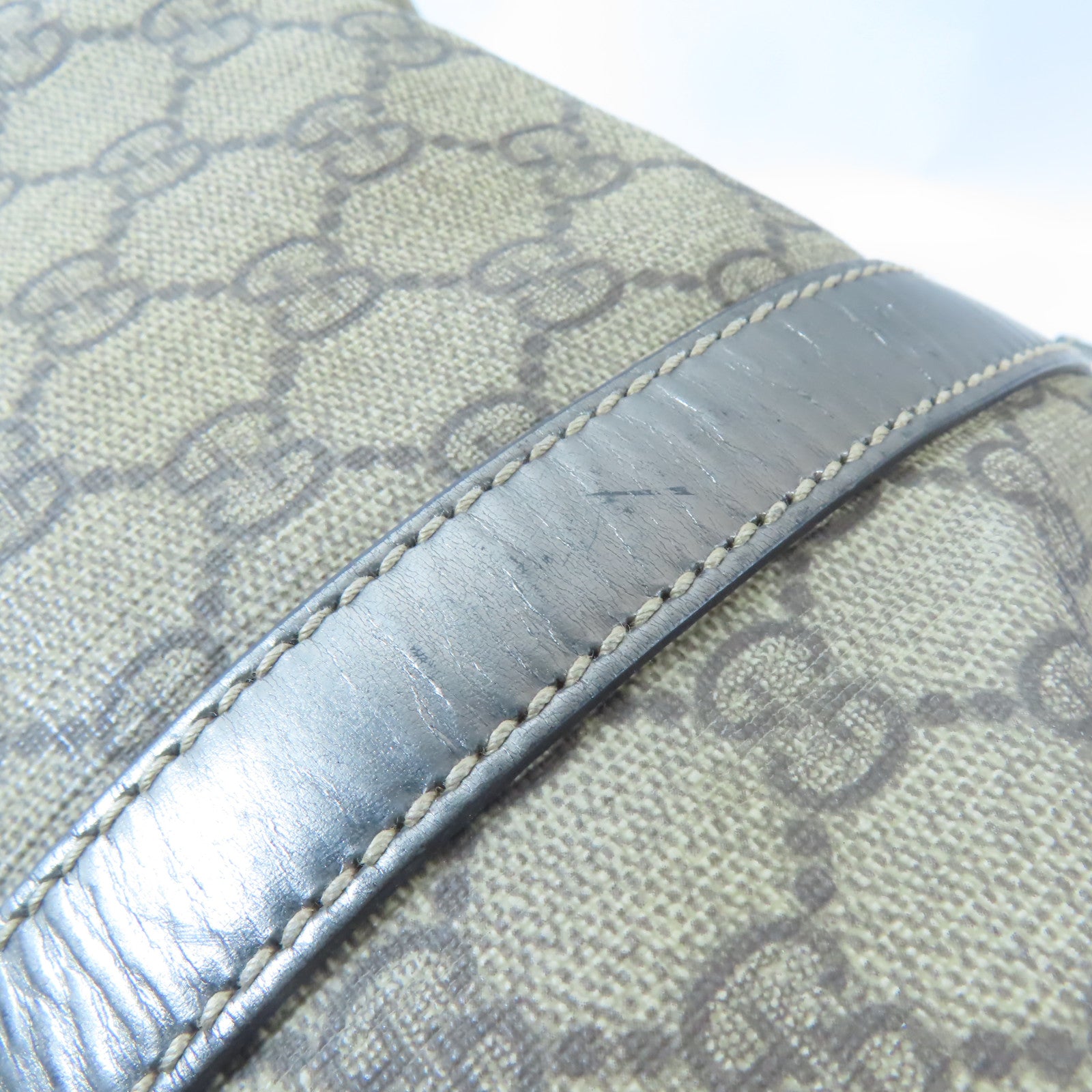 GUCCI GG GHW Boston Bag Hand Bag 193603 Coated Canvas Brown