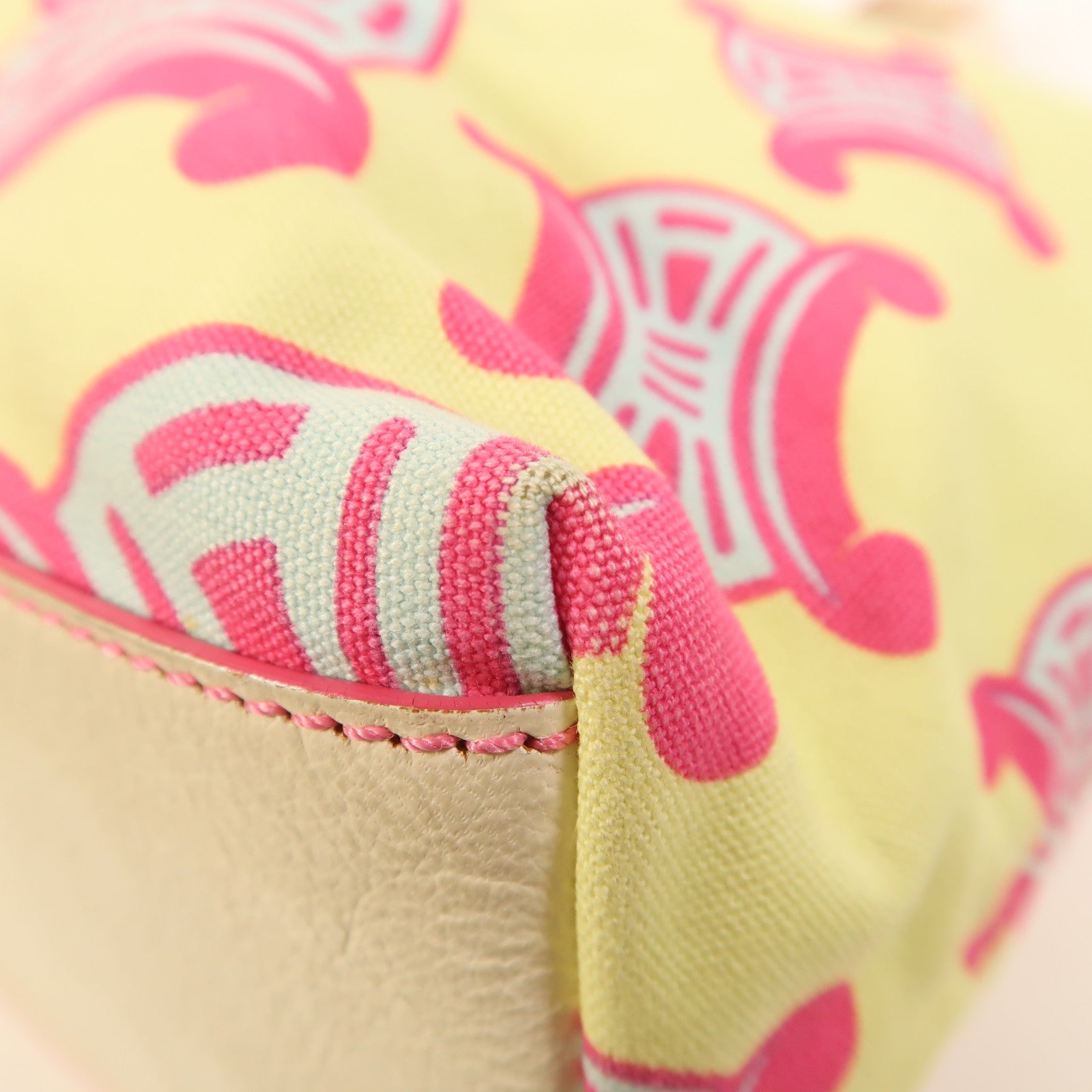 CELINE 帆布Macadam Tote銀扣肩背袋