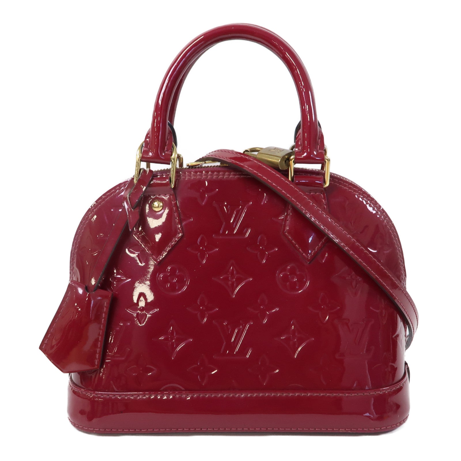 LOUIS VUITTON Vernis Alma BB金扣手挽肩背兩用袋紅色