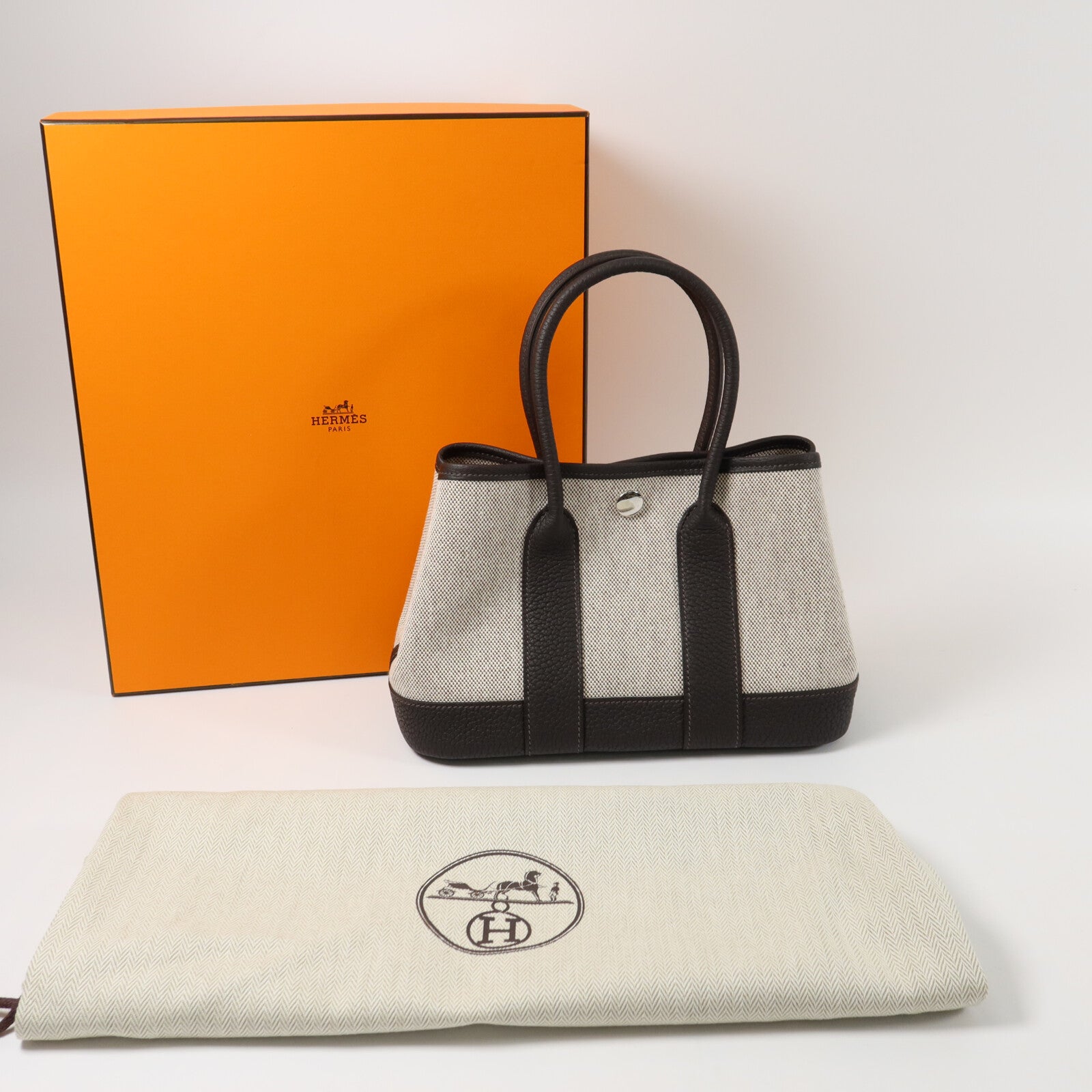 HERMES Toile H Mini Garden Party手挽袋