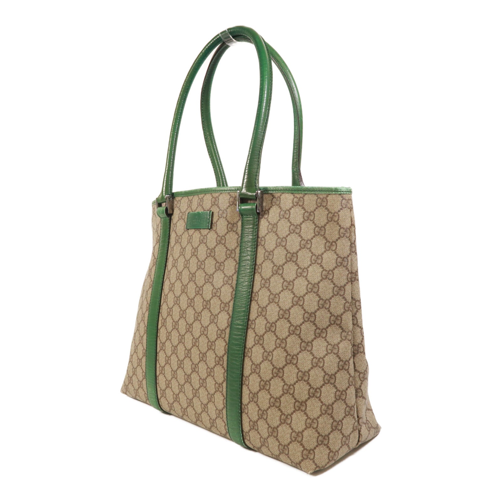 GUCCI 塗層帆布Tote Bag銀扣肩背袋