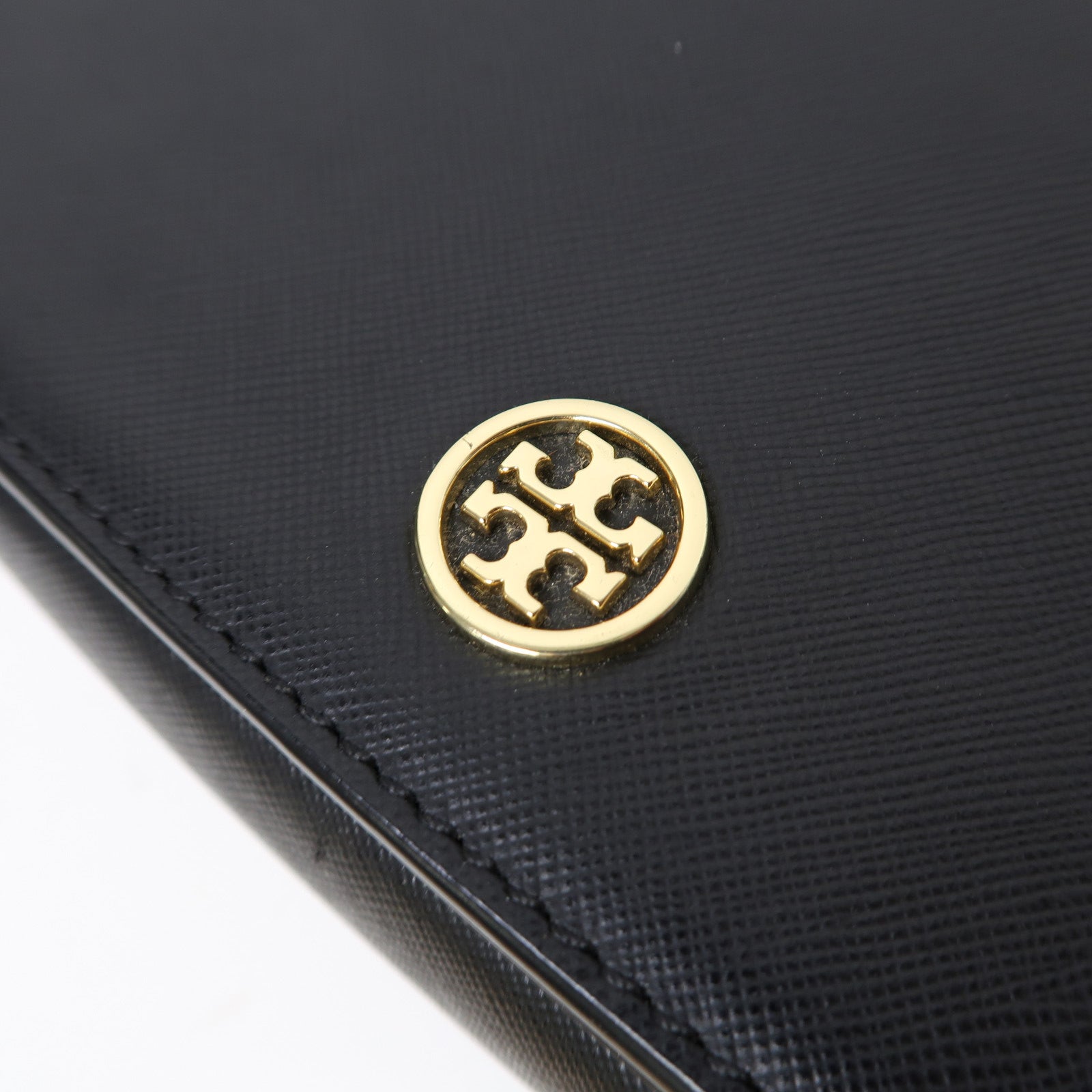 Tory Burch 皮革Chain Shoulder銀扣鏈帶肩背袋黑色