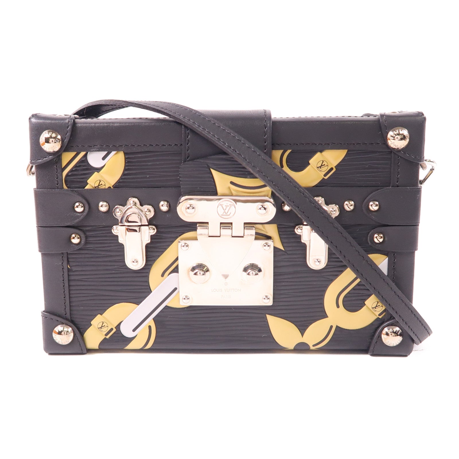 LOUIS VUITTON Epi Chain Flower Petite Malle銀扣肩背袋