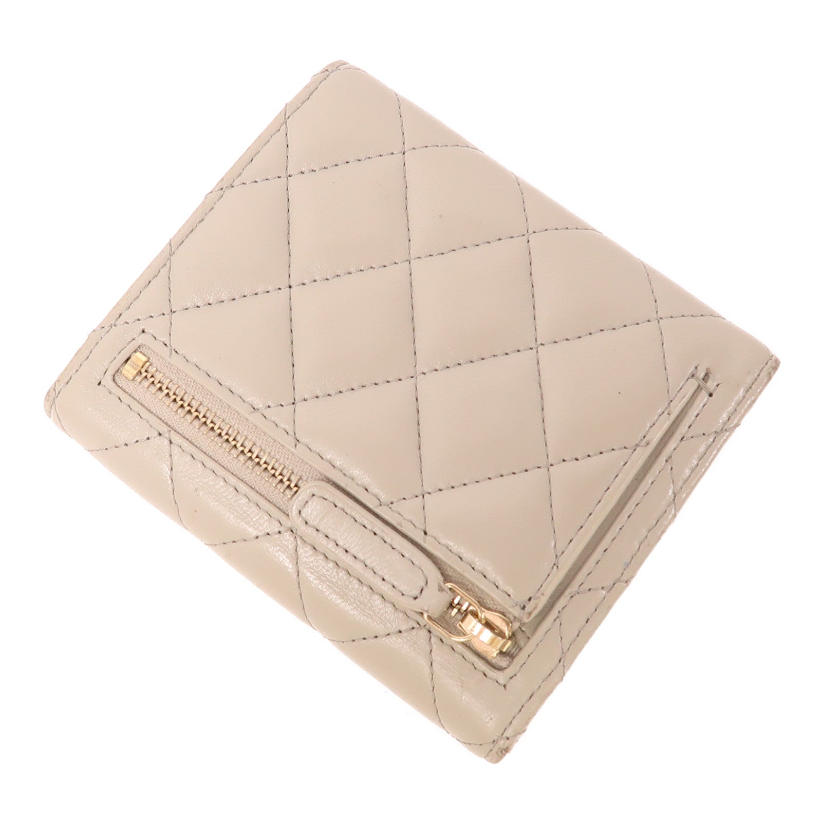 CHANEL 羊皮皮革Wallet金扣錢包