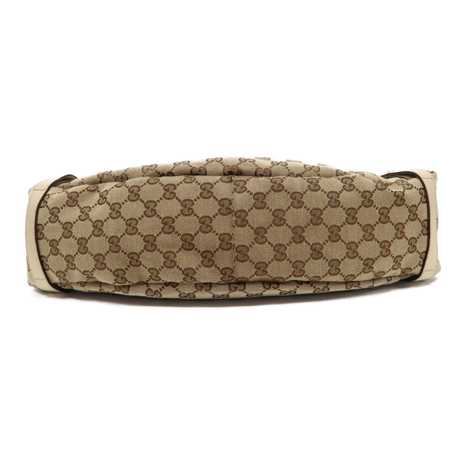 GUCCI 【激減優惠】帆布Abbey Shoulder Bag金扣肩背袋啡色/白色