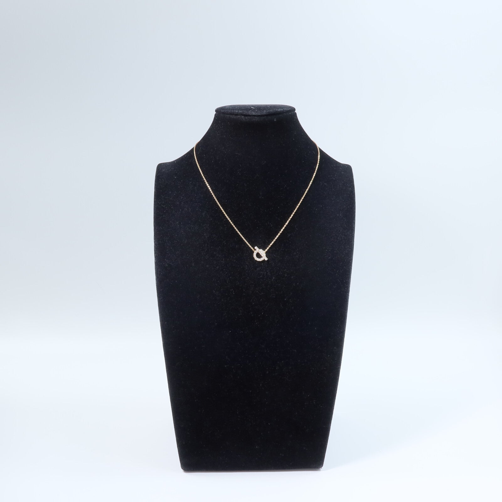 HERMES 18K玫瑰金Finesse Pendant鑽石項鍊