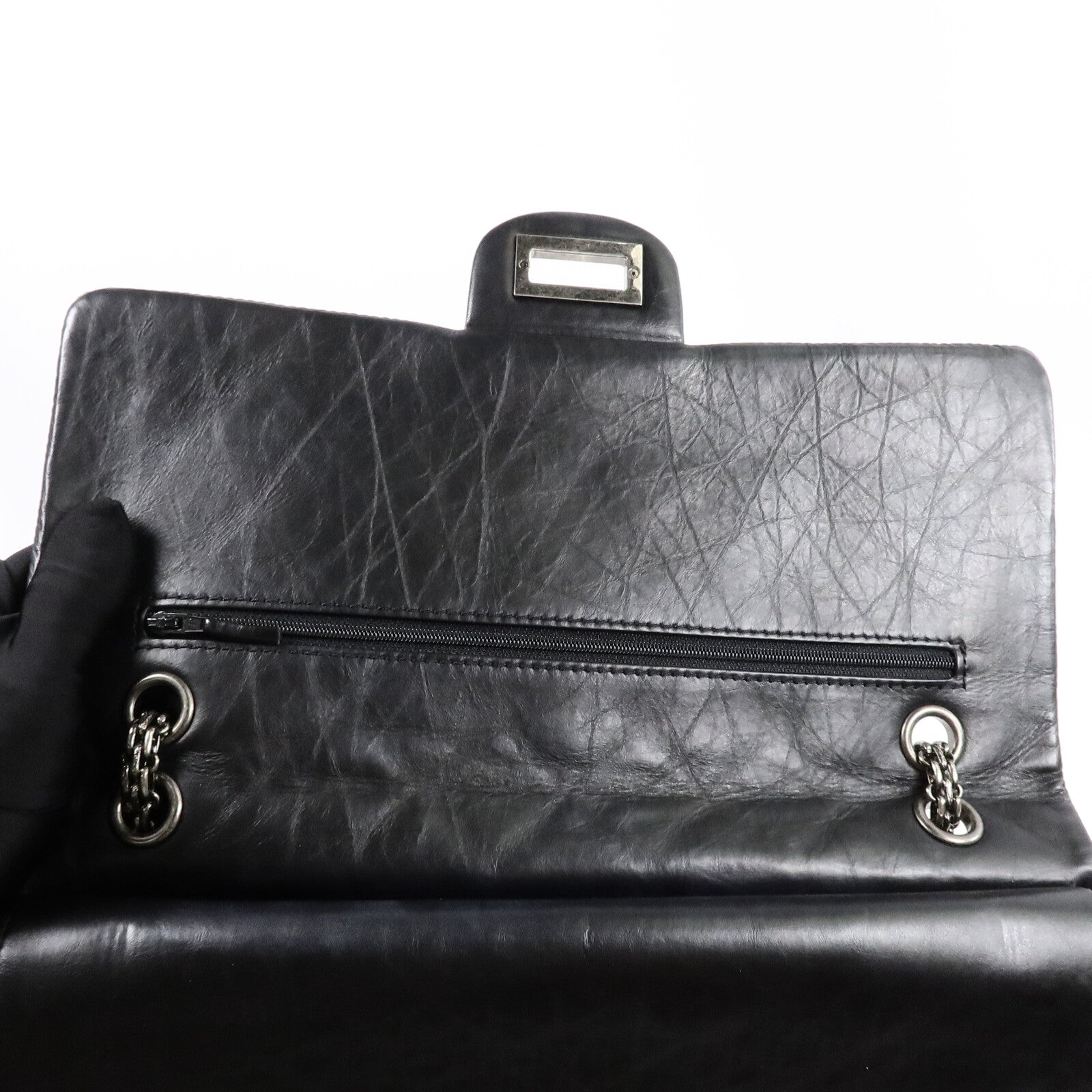 CHANEL 牛皮皮革Chanel 2.55 Large鏈帶肩背袋