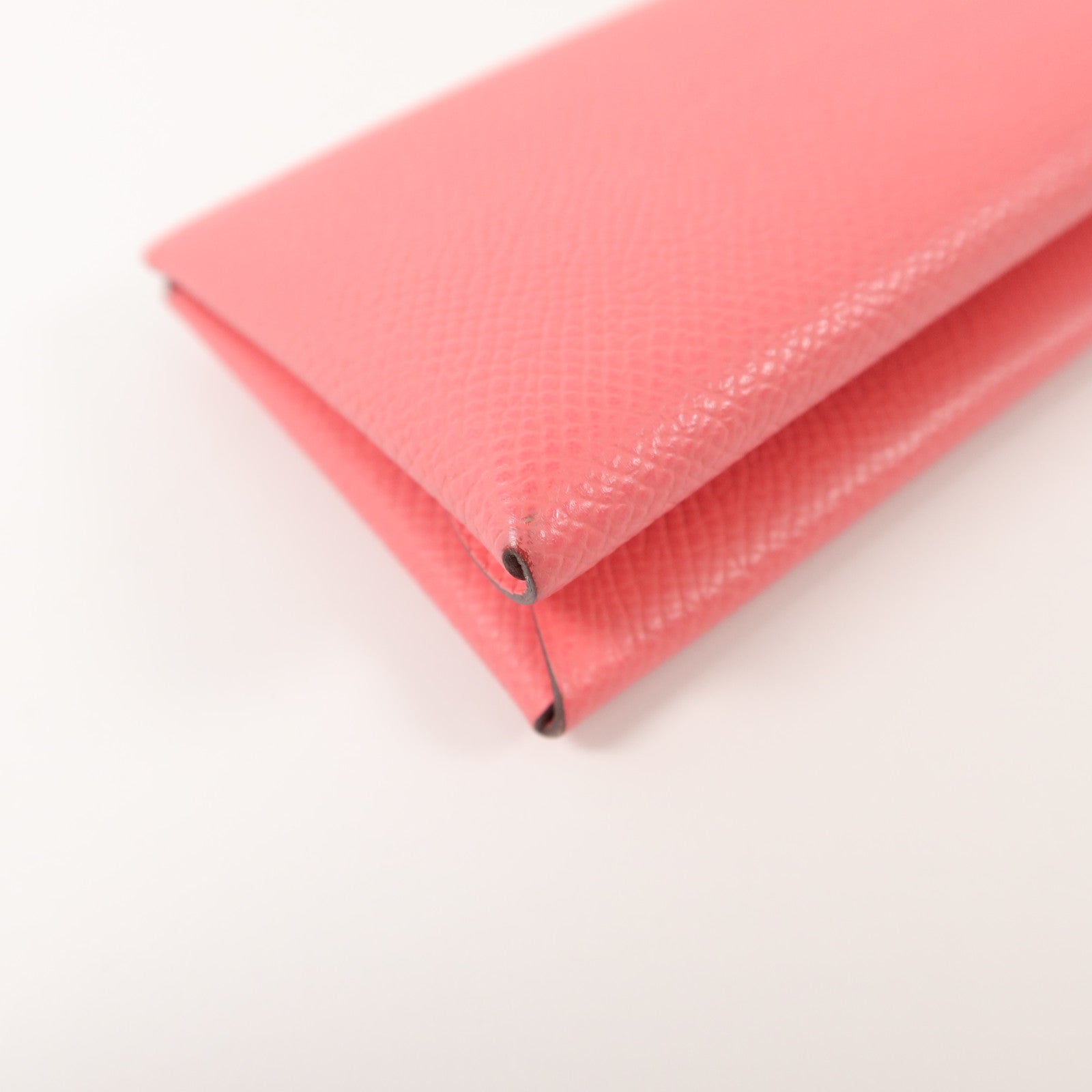 HERMES Epsom皮革Calvi Duo卡片套Rose Azalee