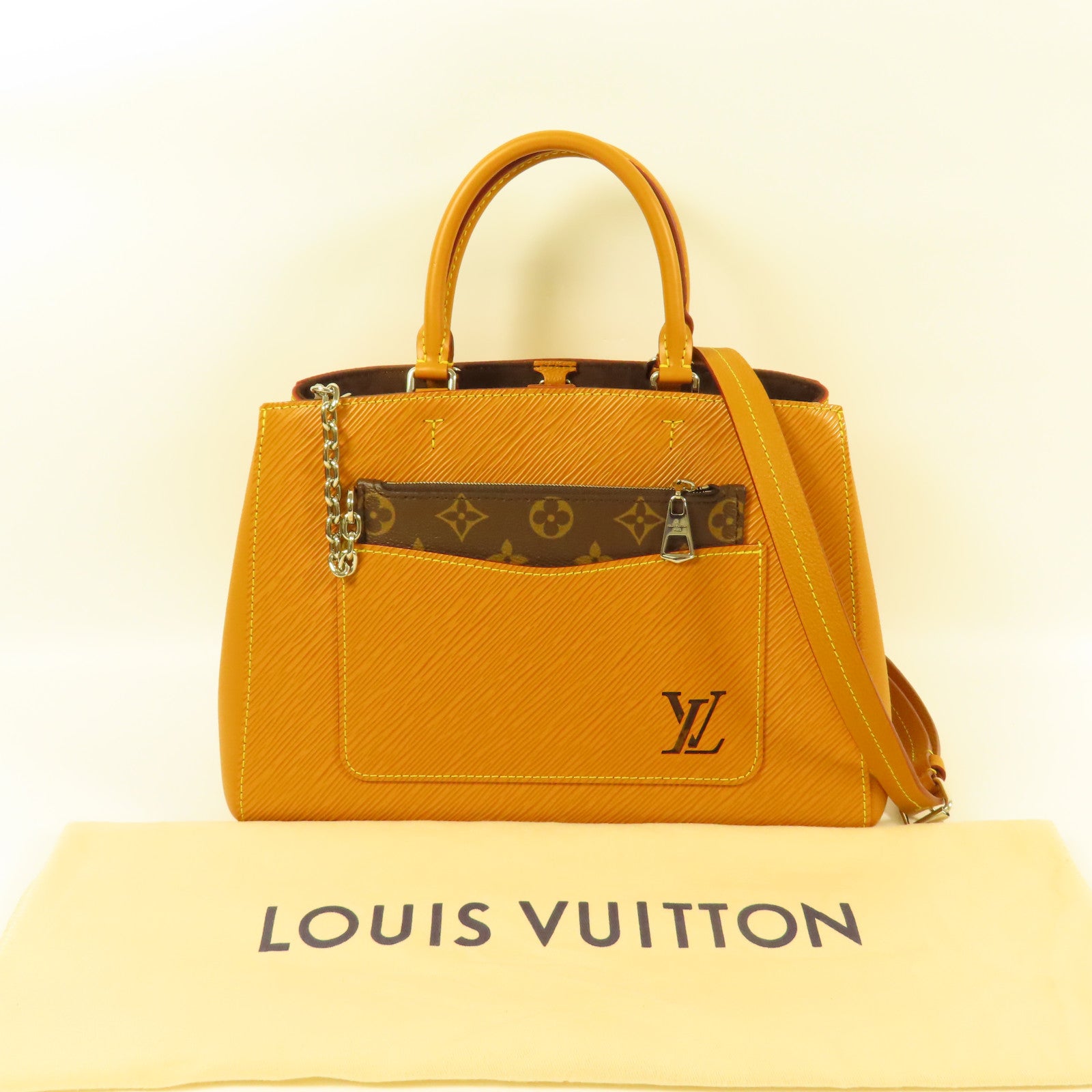 LOUIS VUITTON Epi Marelle Tote MM銀扣手挽肩背兩用袋