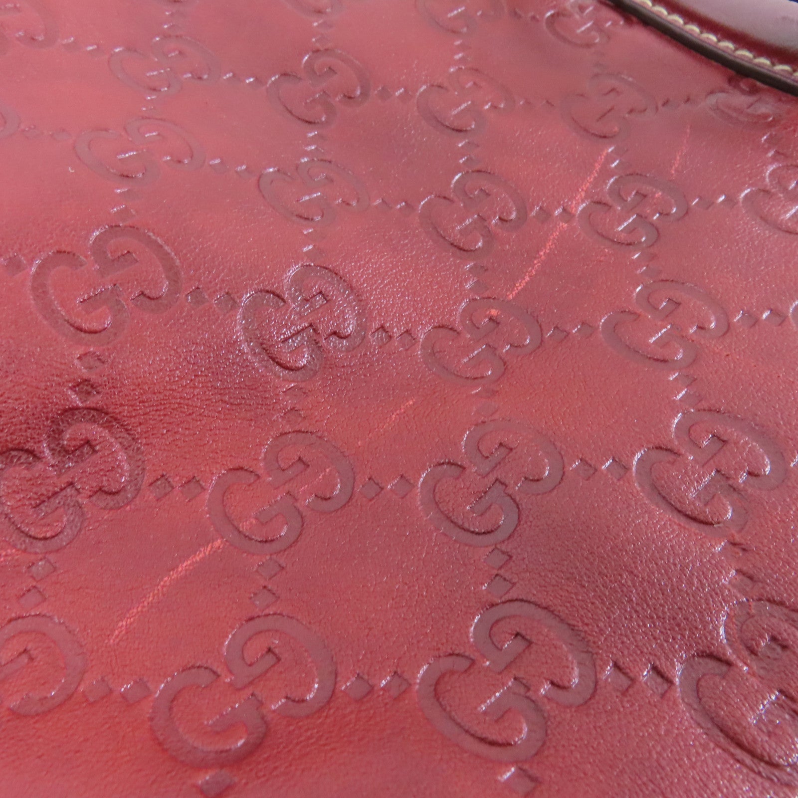 GUCCI 牛皮皮革Shoulder Bag金扣肩背袋紅色