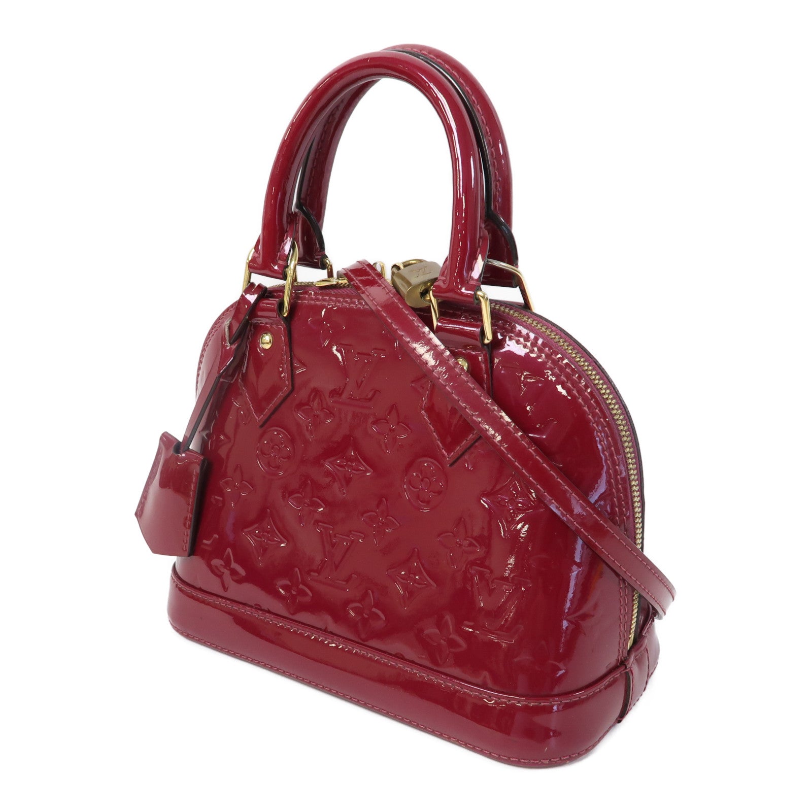 LOUIS VUITTON Vernis Alma BB金扣手挽肩背兩用袋紅色