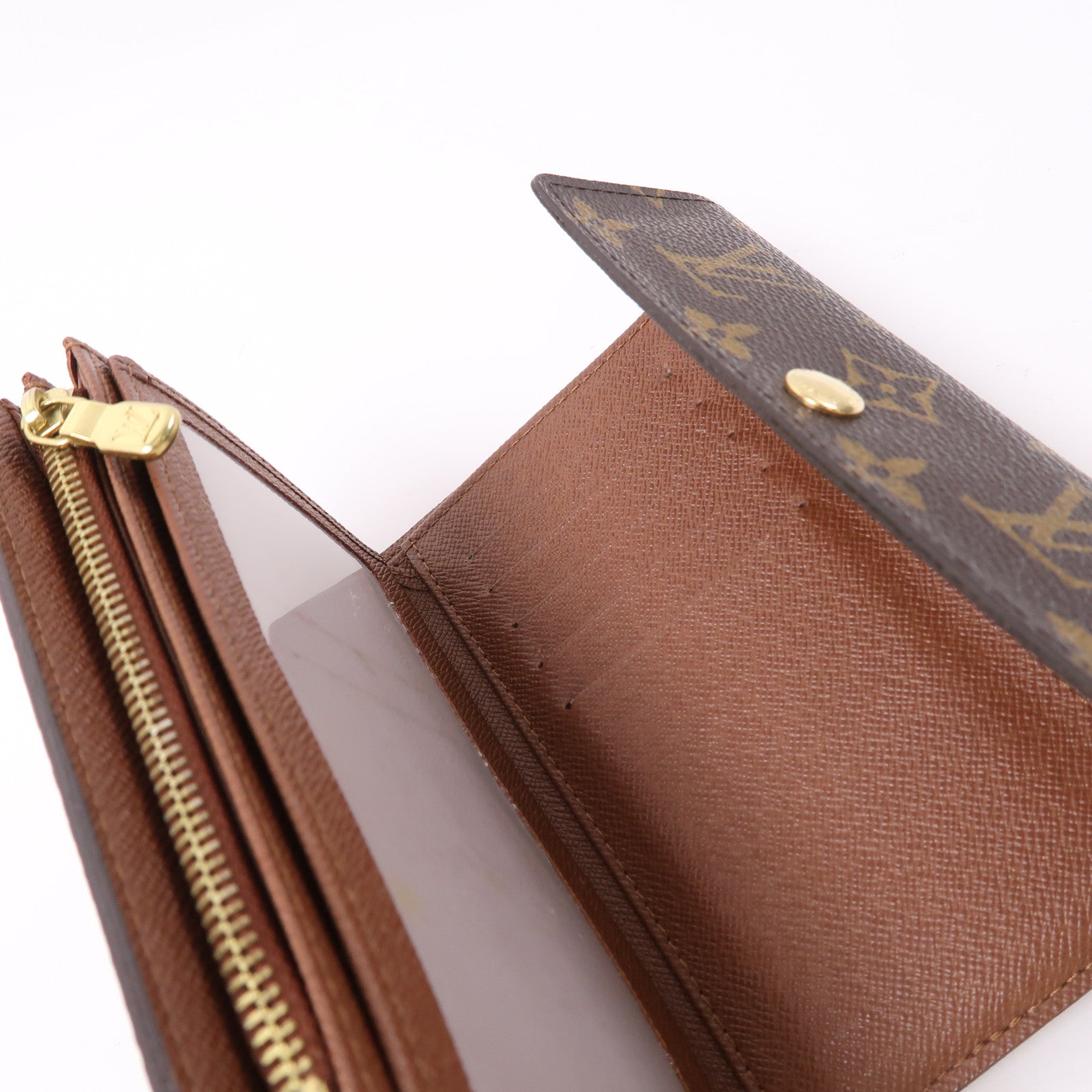 LOUIS VUITTON Monogram Portefeuille Alexandra金扣錢包啡色
