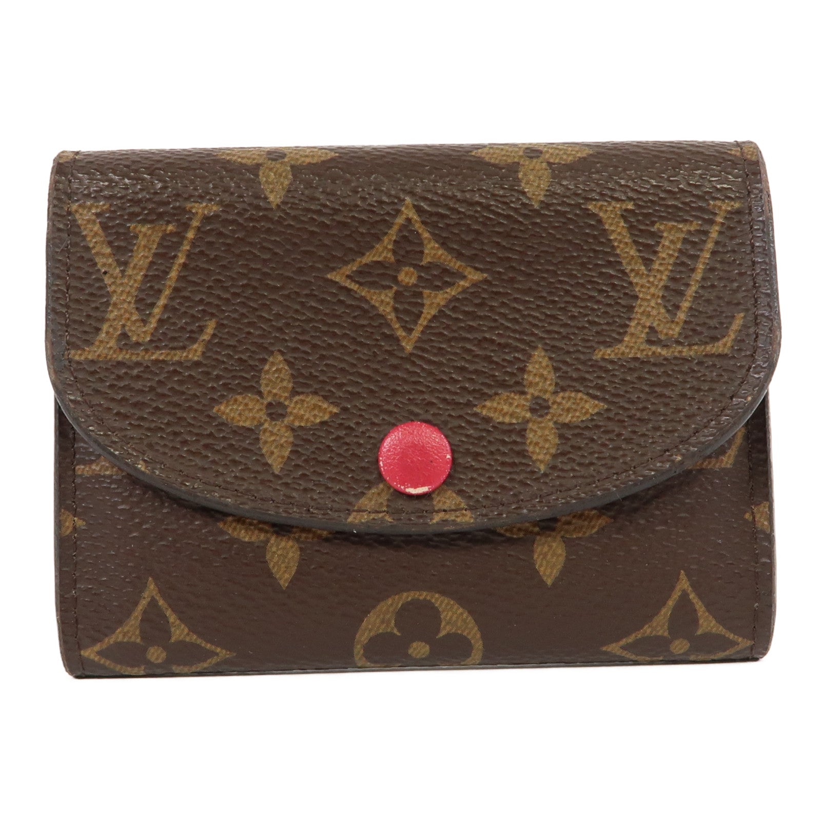 LOUIS VUITTON 【激減優惠】Monogram Rosalie金扣卡片套啡色/粉紅色