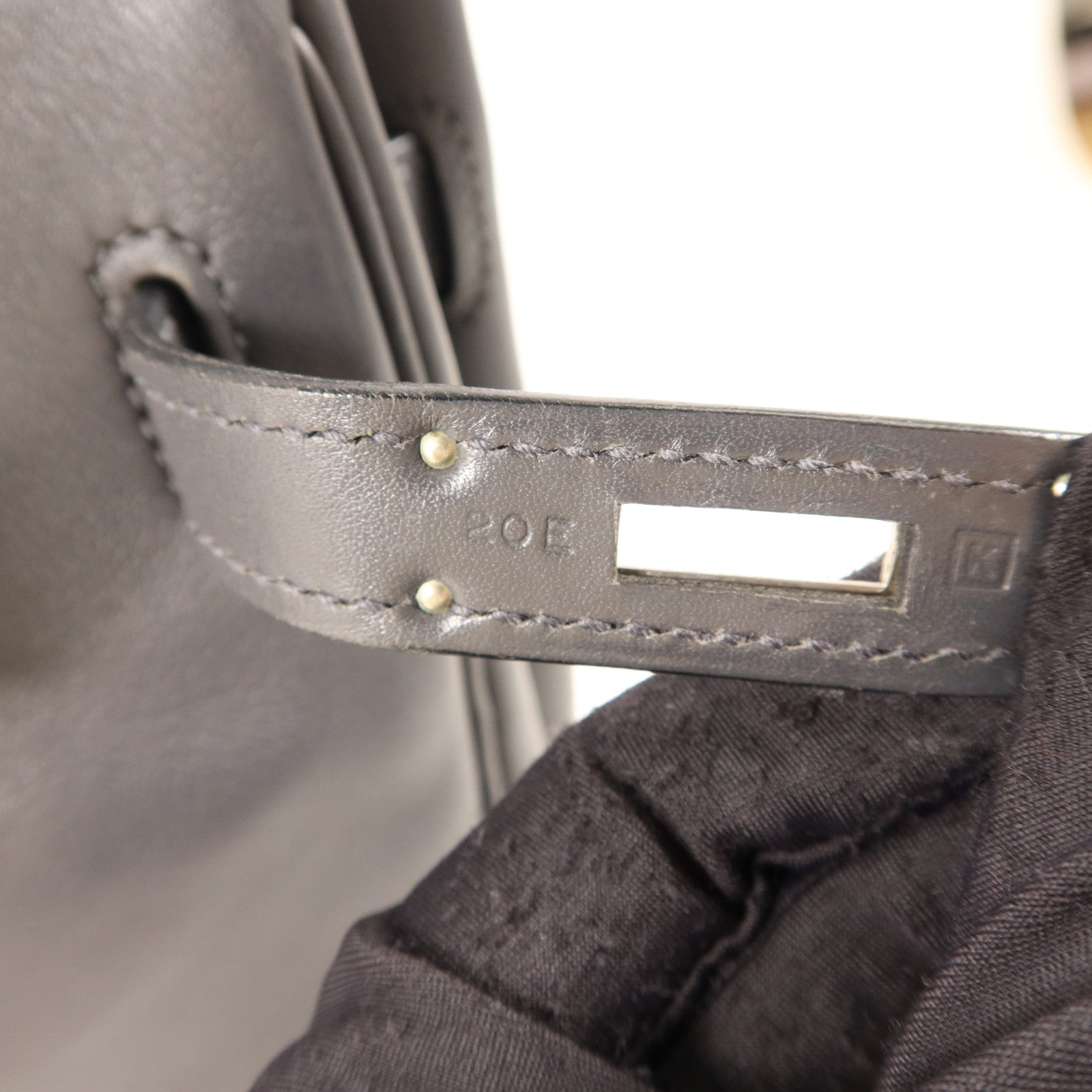 HERMES Swift皮革Birkin 30銀扣手挽袋Graphite