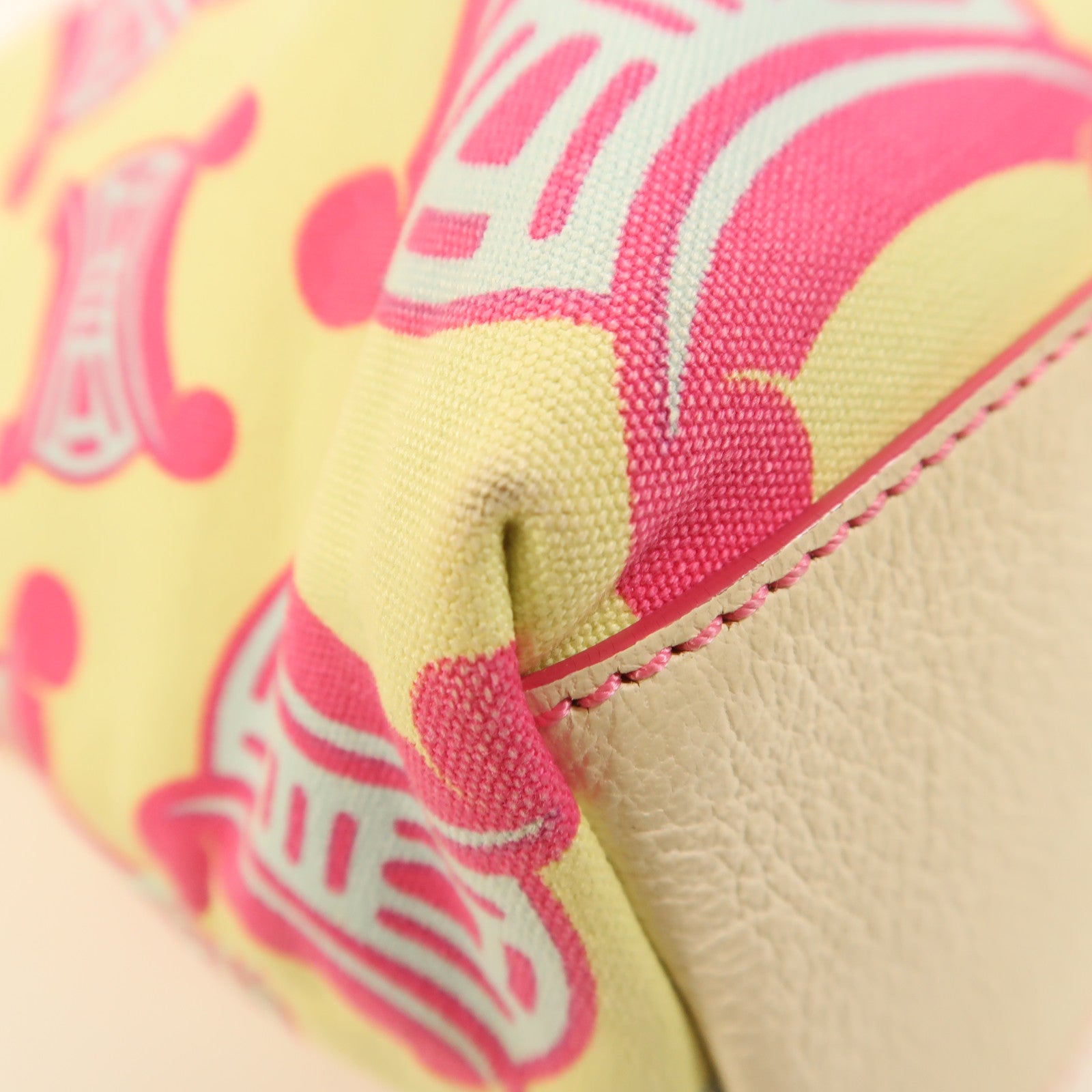 CELINE 帆布Macadam Tote銀扣肩背袋