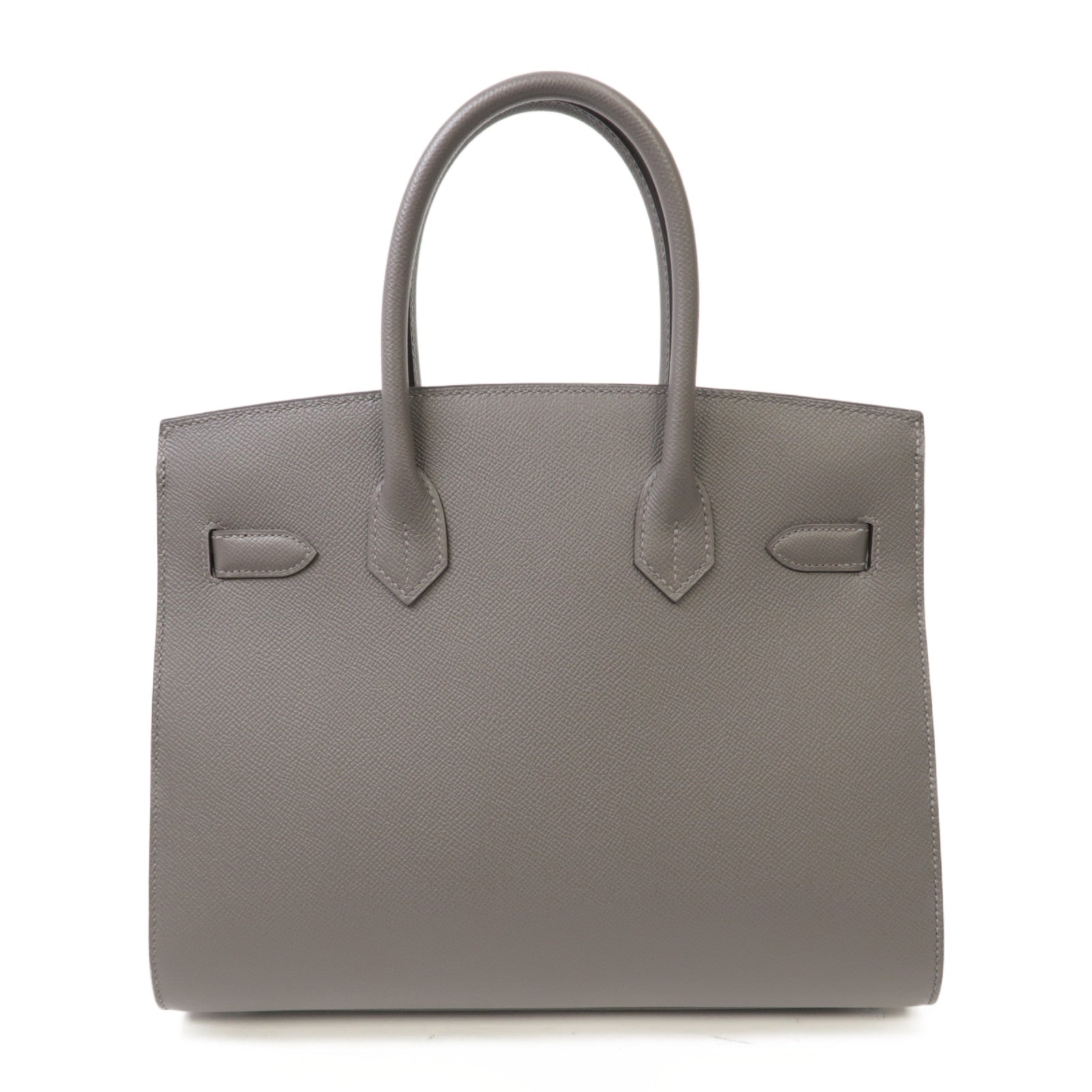 HERMES Epsom皮革Birkin 30銀扣手挽袋積雨雲灰色